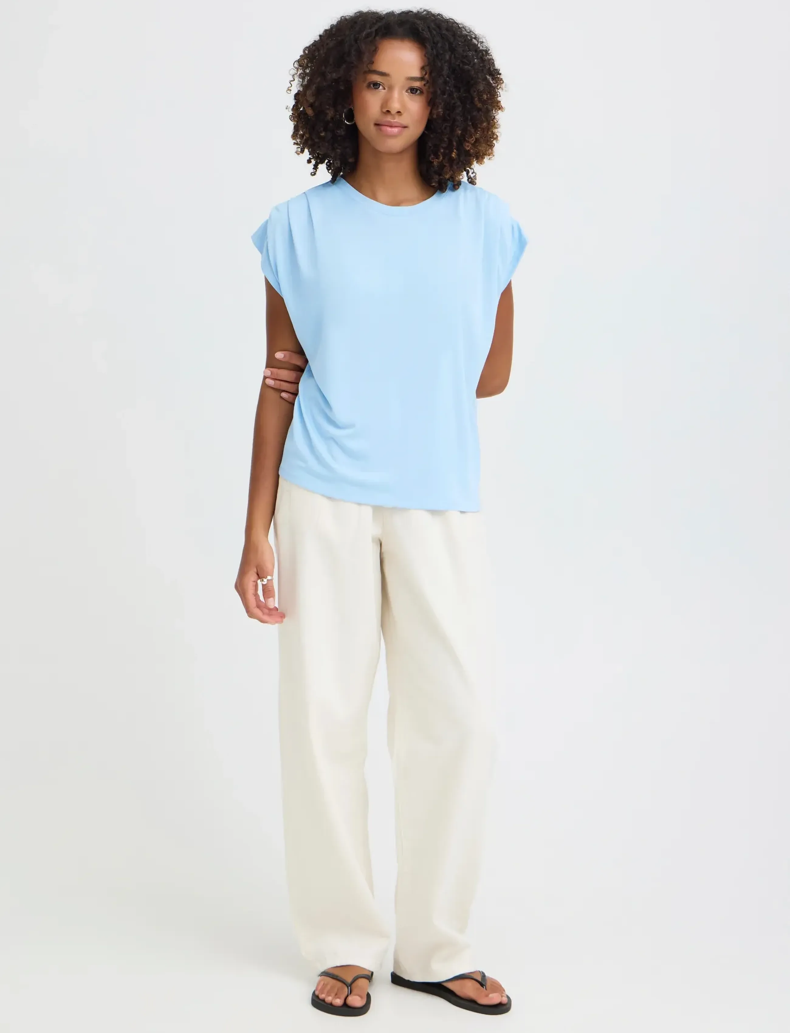 ICHI Ihlisken To, XL, Blue, T-Shirts & Toppe > Kortærmede, Dame