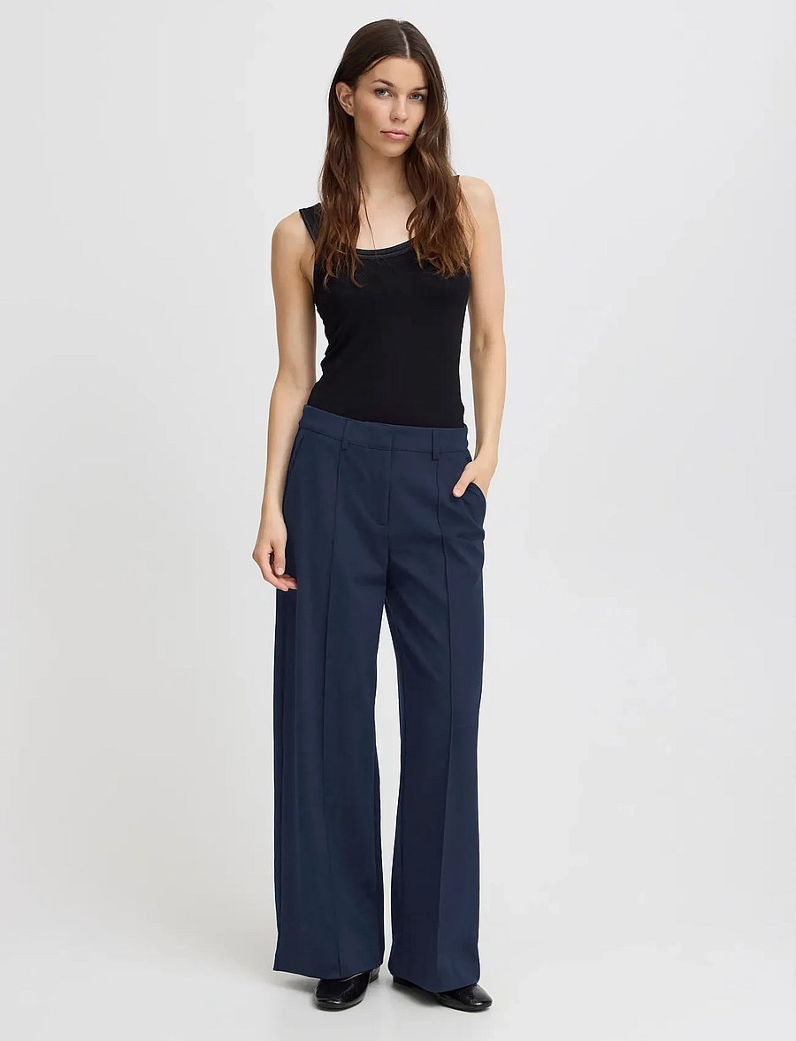 ICHI - IHKATE SUS OFFICE WIDE PA - hosen mit weitem bein - total eclipse - 0