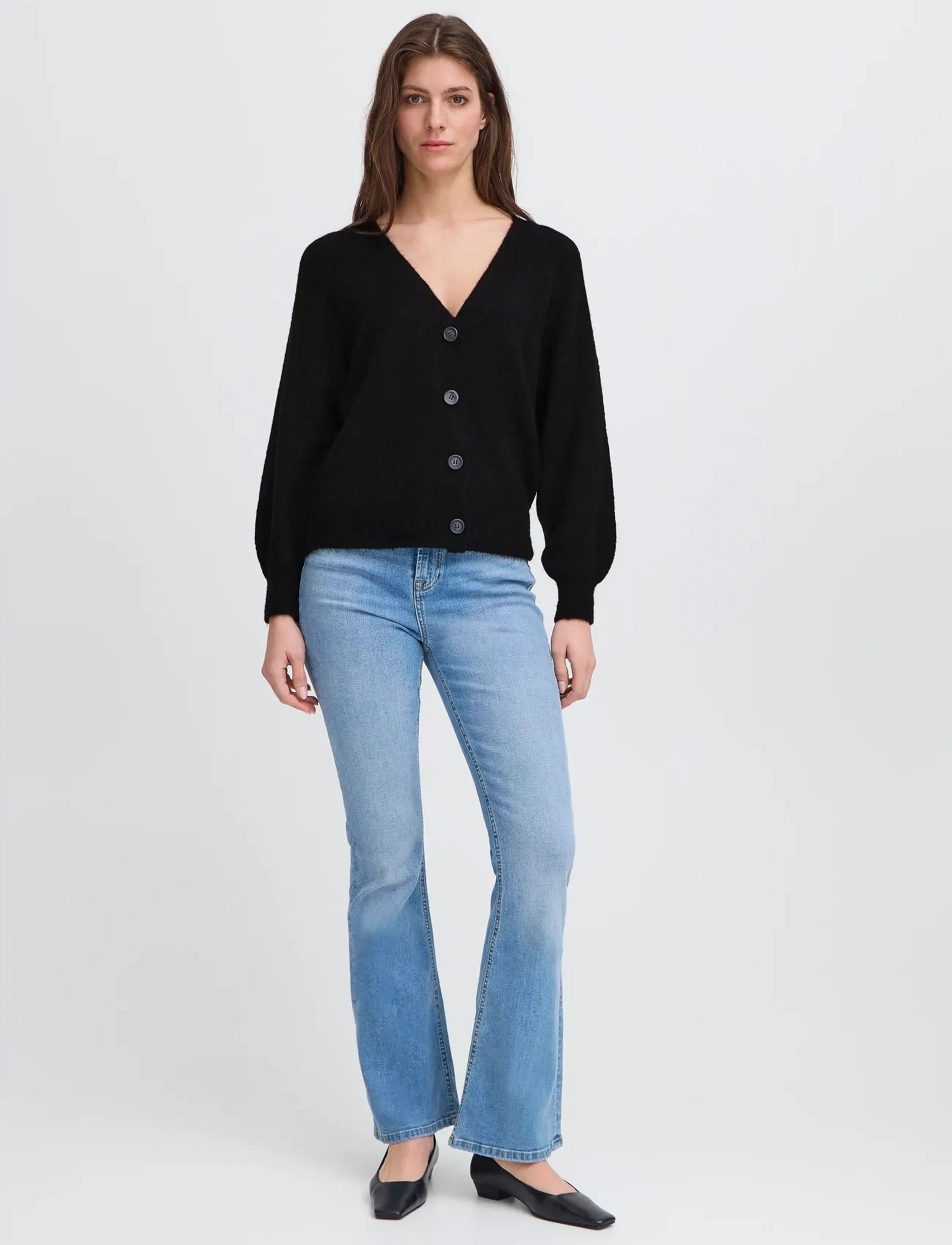 ICHI Ihkamara Ca3, XS, Black, Strik > Cardigans, Dame