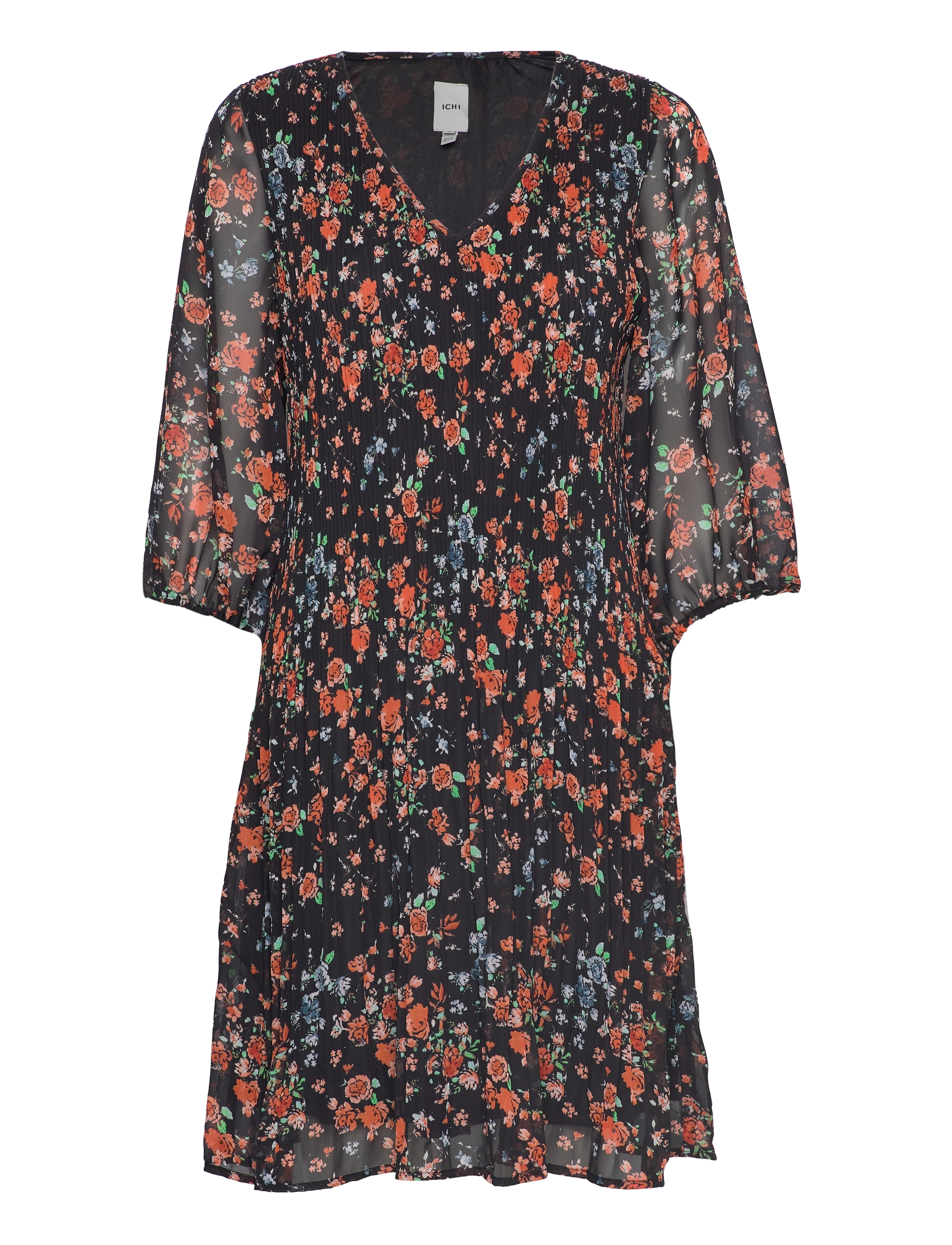 ICHI Ihbally Dr2, 34, Multi/patterned, Kjoler > Knælange Og Midi, Dame