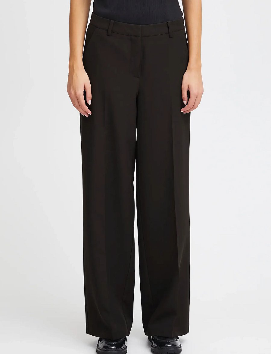 ICHI - IHLEXI WIDE PA - kostymbyxor - black - 4