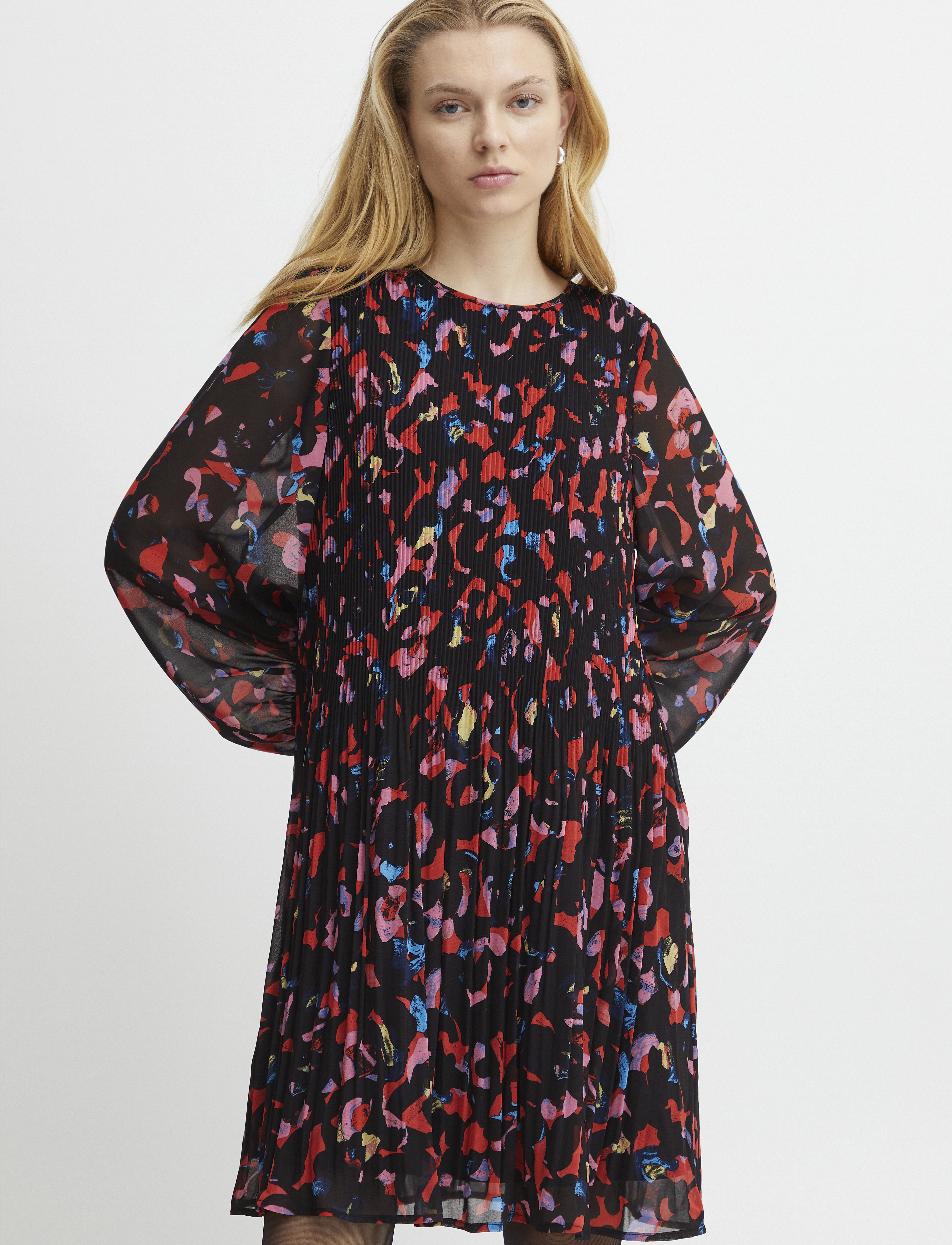 ICHI - IHNALLA DR - kurze kleider - poppy red print mix 1 - 3