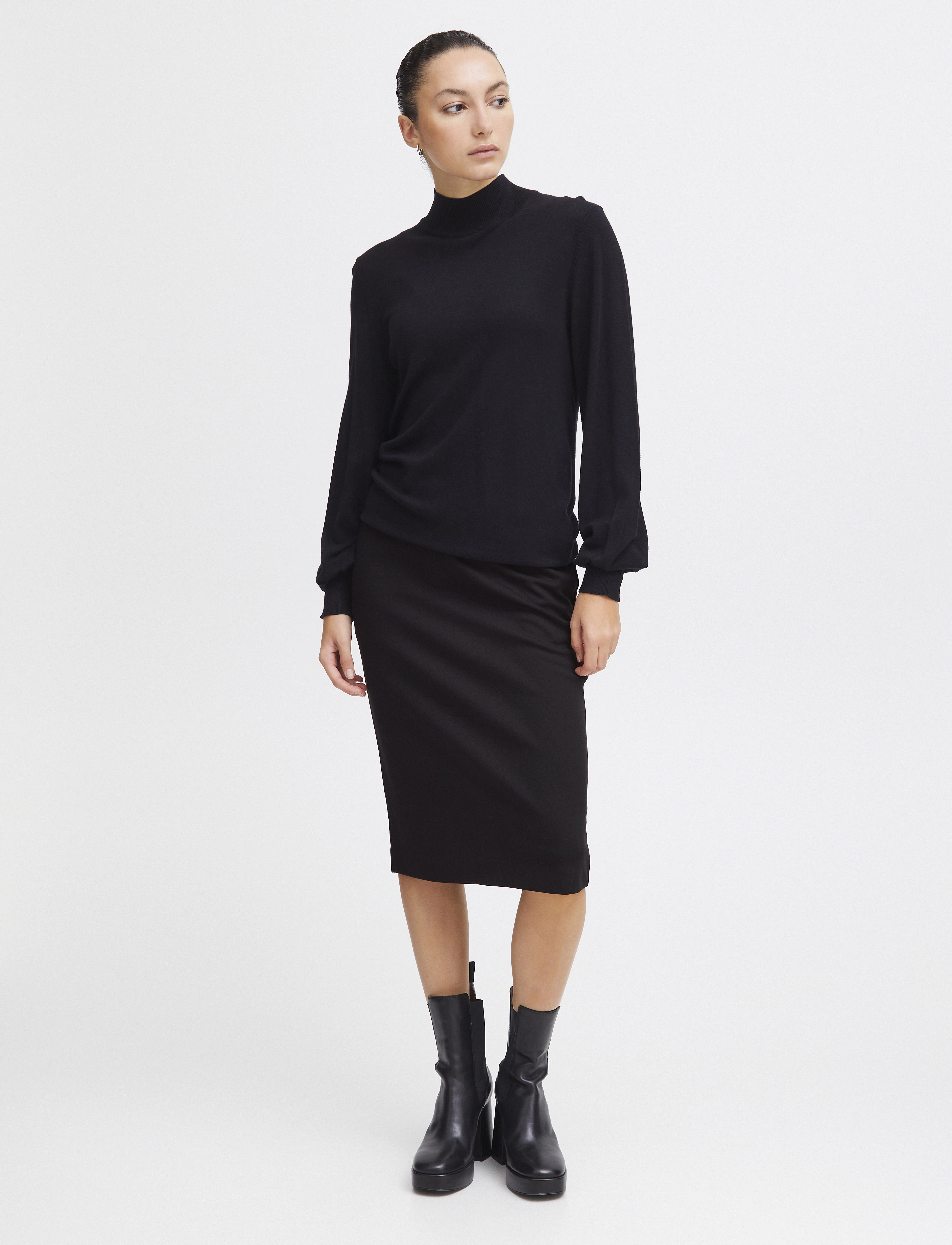 ICHI Ihkate Sus Office Sk, S, Röcke, Schwarz - Knee-length & Midi, Frauen