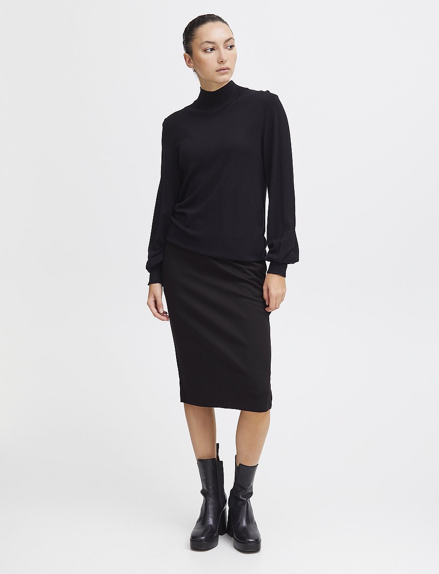 ICHI - IHKATE SUS OFFICE SK - jupes midi - black - 0