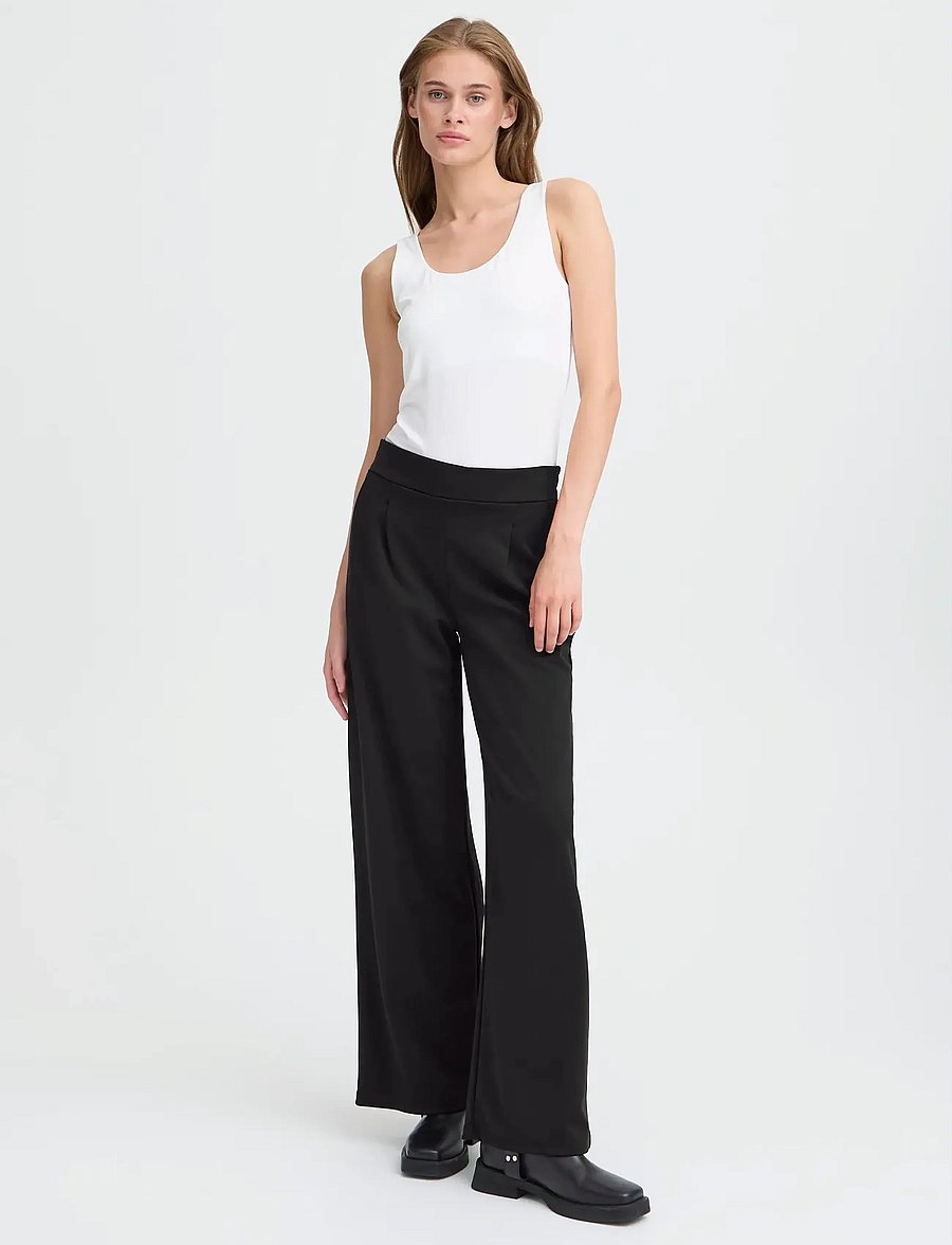 ICHI - IHKATE SUS LONG WIDE PA2 - hosen mit weitem bein - black - 0