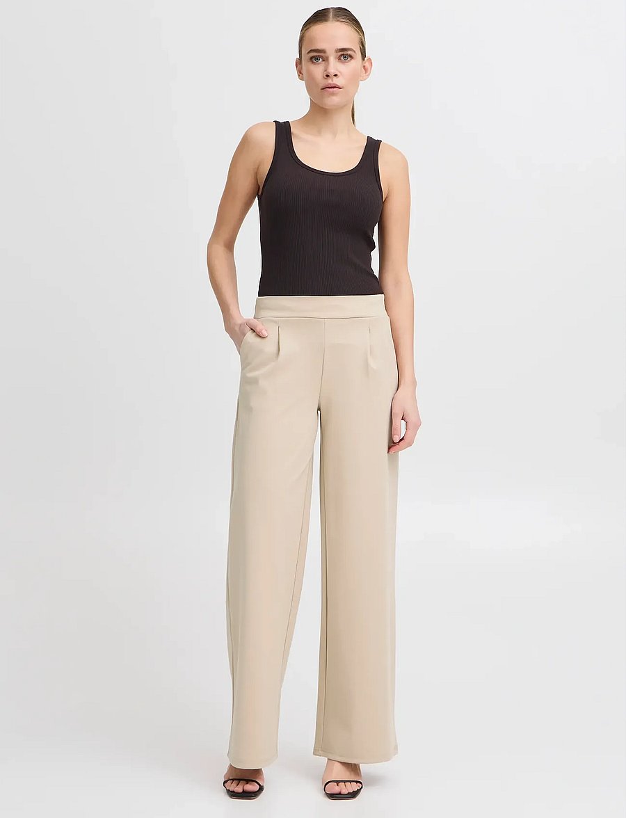 ICHI - IHKATE SUS LONG WIDE PA2 - hosen mit weitem bein - doeskin - 0
