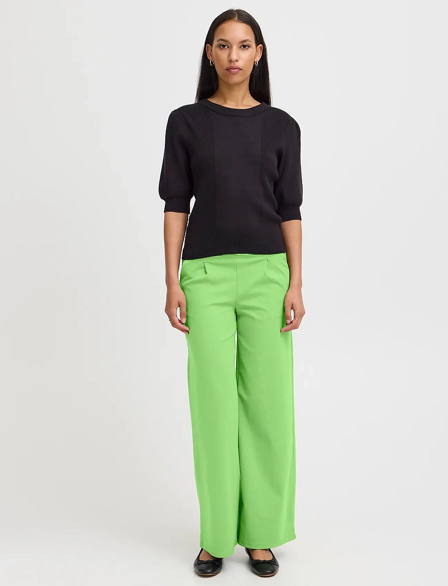 ICHI - IHKATE SUS LONG WIDE PA2 - hosen mit weitem bein - fluorite green - 0