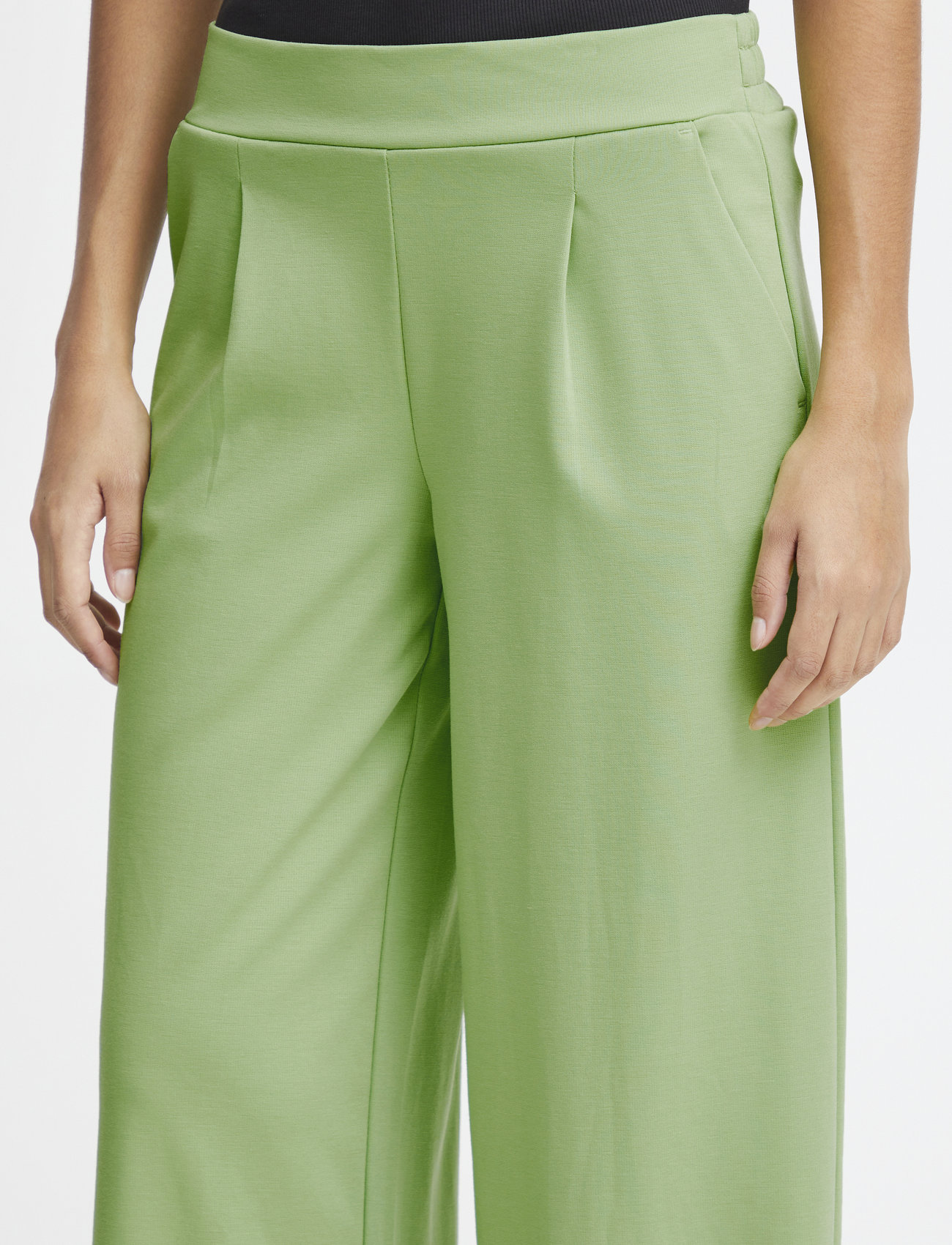 ICHI - IHKATE SUS LONG WIDE PA2 - wide leg trousers - green tea - 5
