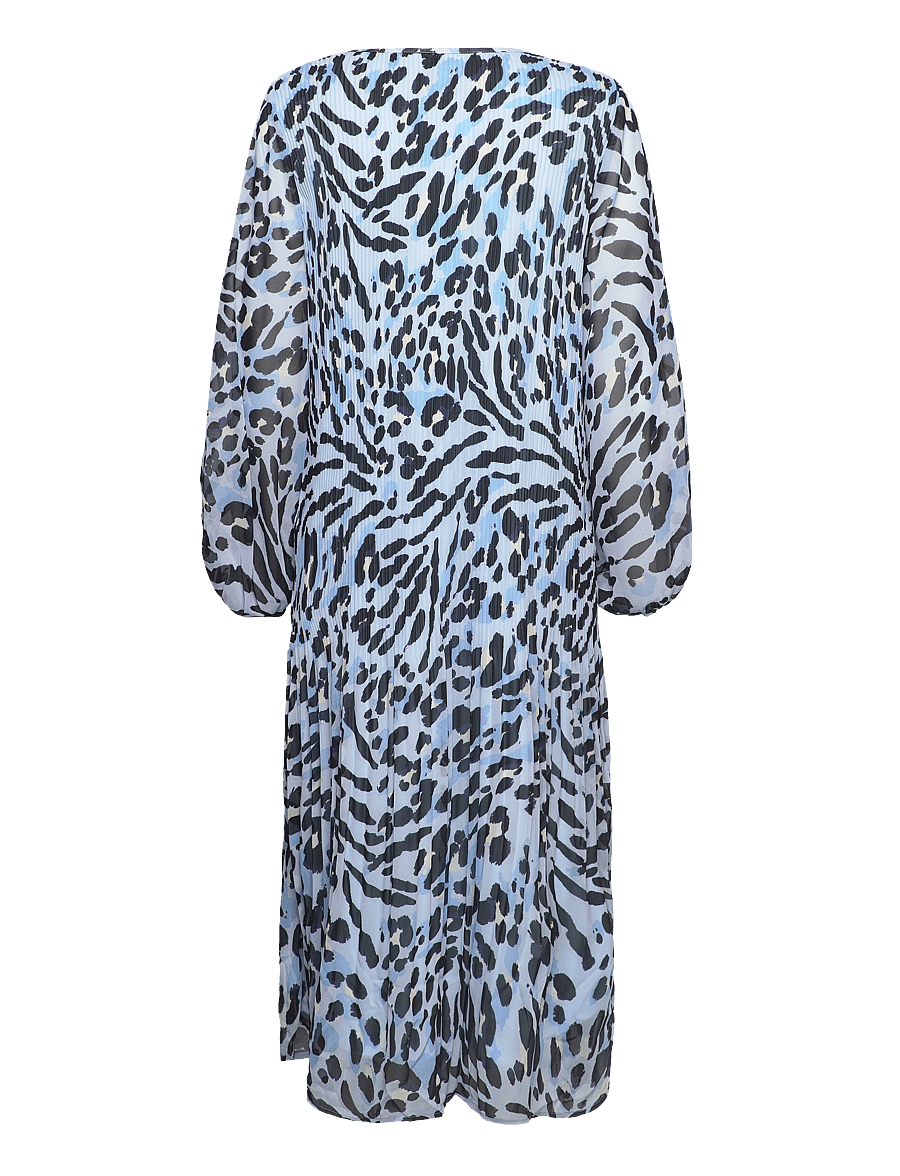 ICHI - IHELLY DR2 - robes midi - little boy blue leo print - 2