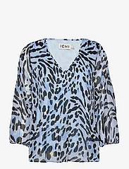 ICHI - IHELLY MS - long-sleeved blouses - little boy blue leo print - 0