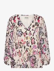 ICHI - IHELLY MS - long-sleeved blouses - crystal gray collage print - 0