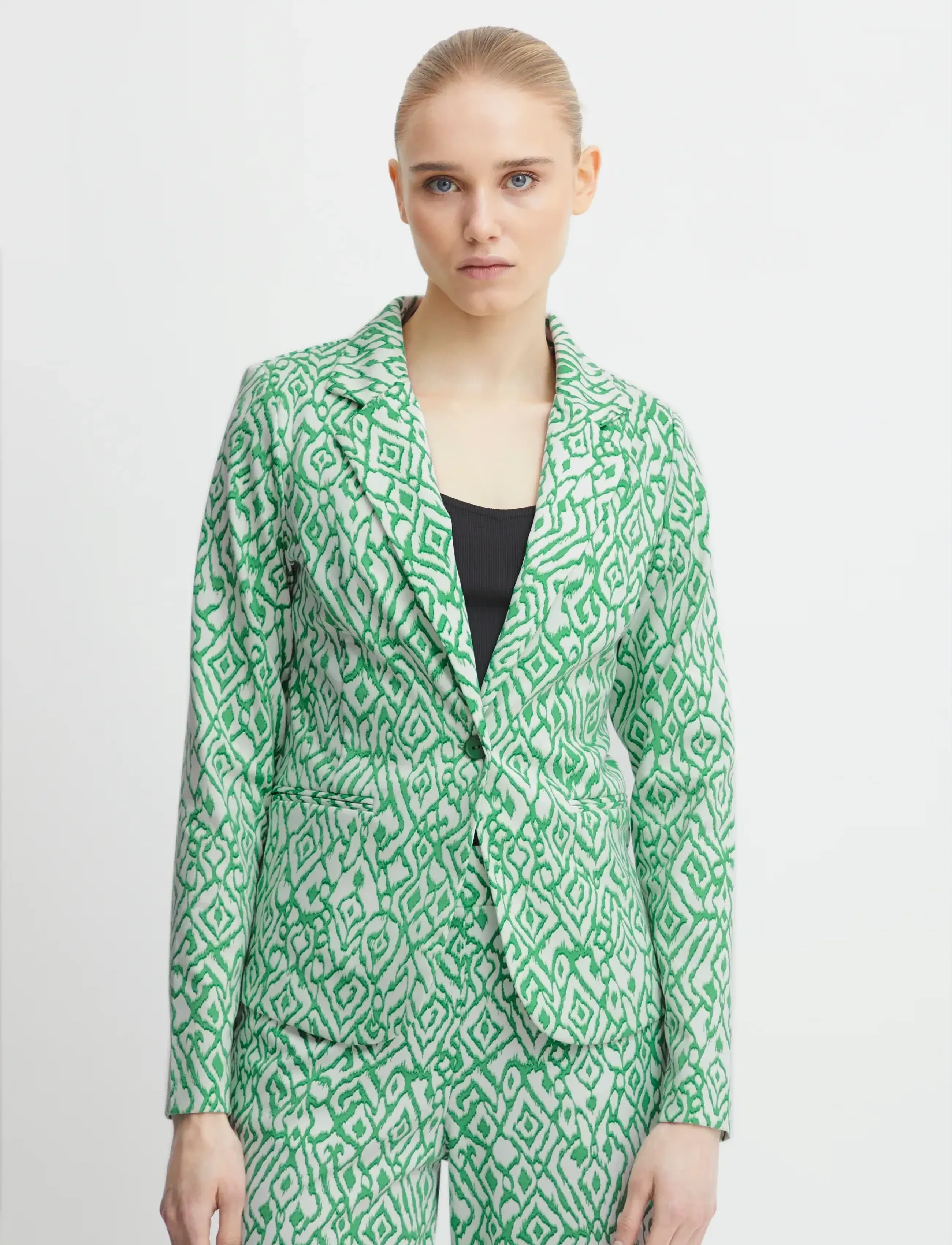 ICHI - IHKATE PRINT BL14 - party wear at outlet prices - greenbriar ikat print - 4