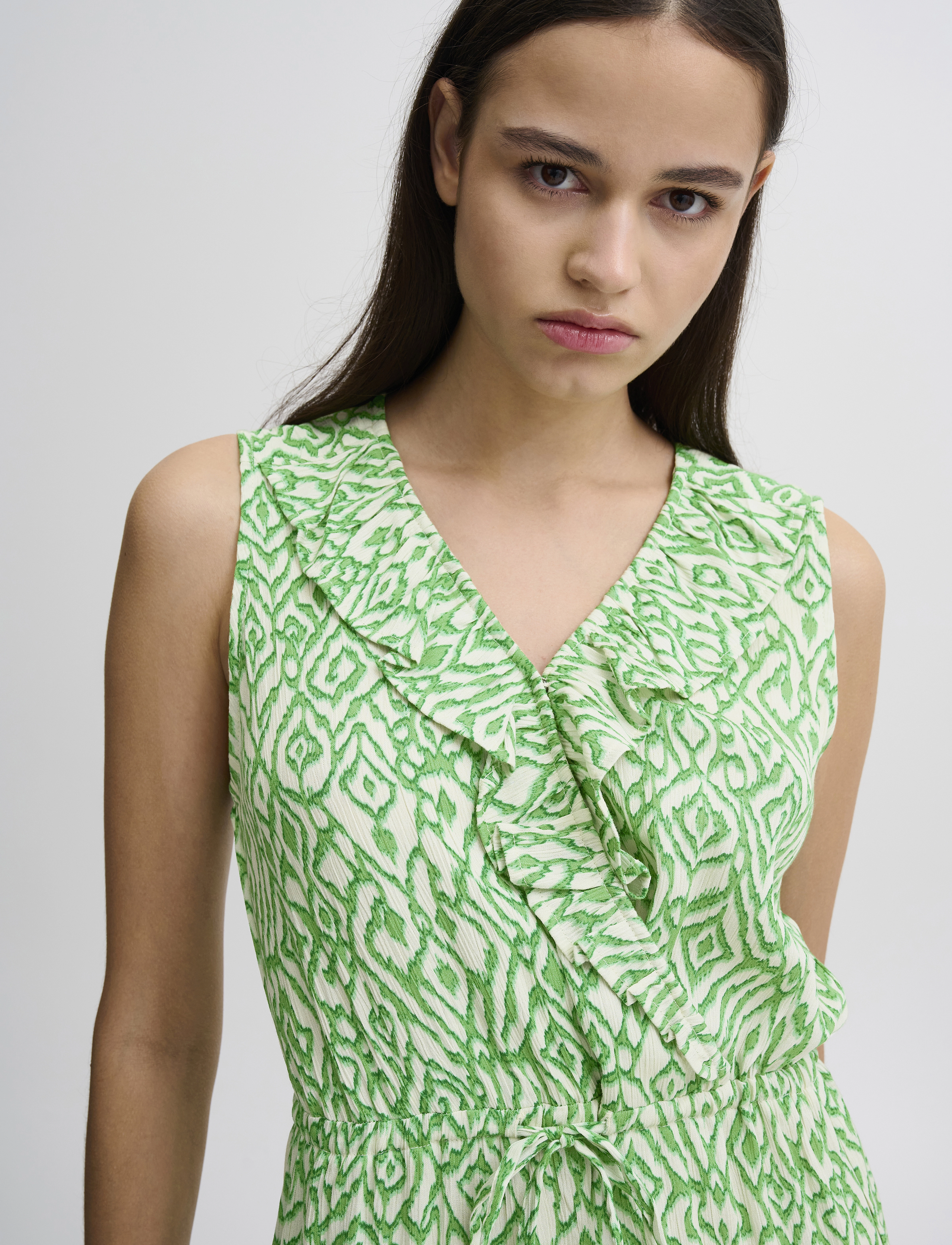 ICHI - IHMARRAKECH AOP DR10 - midikleider - greenbriar ikat print - 5
