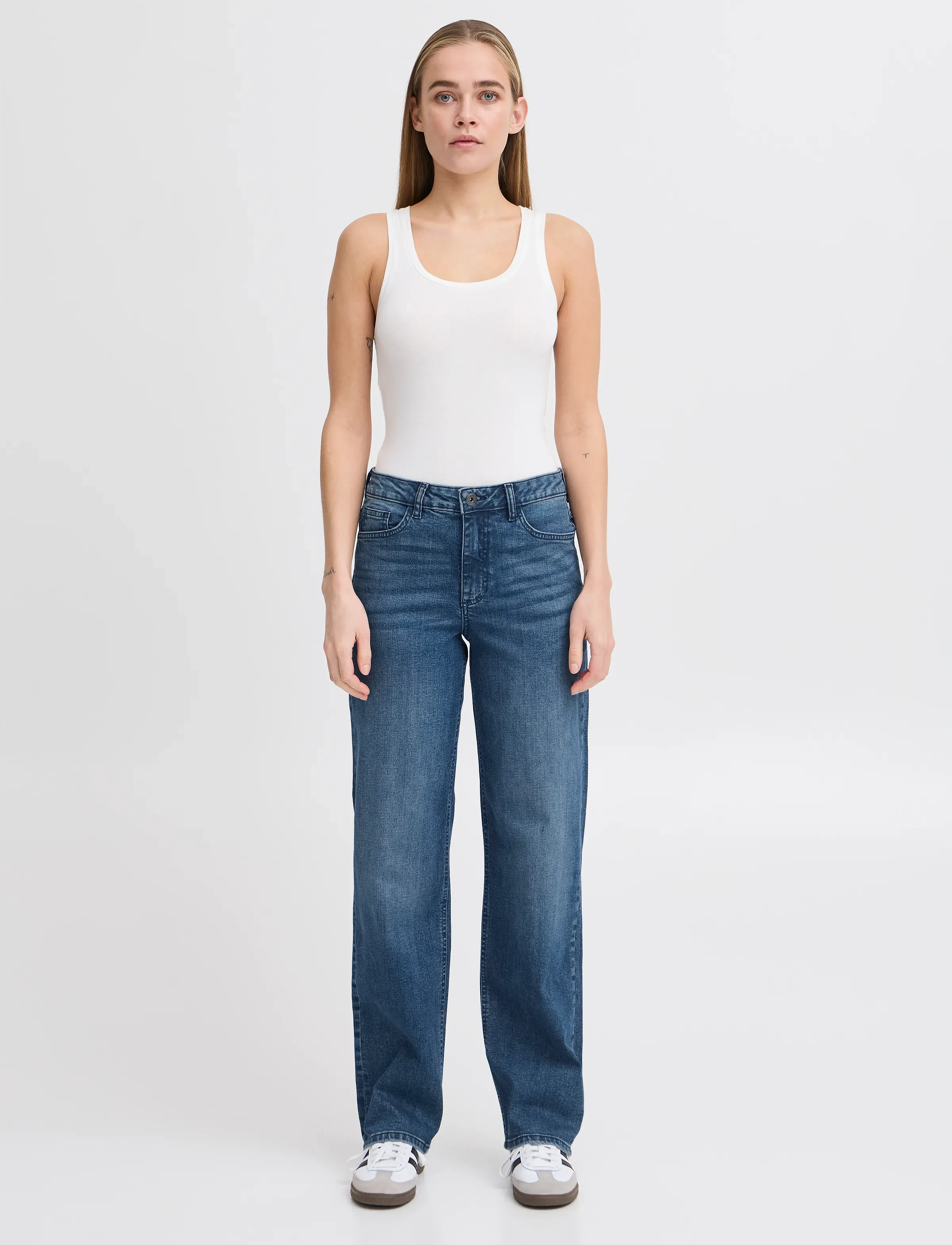 ICHI IHTWIGGY STRAIGHT - Riided - MEDIUM BLUE / blue