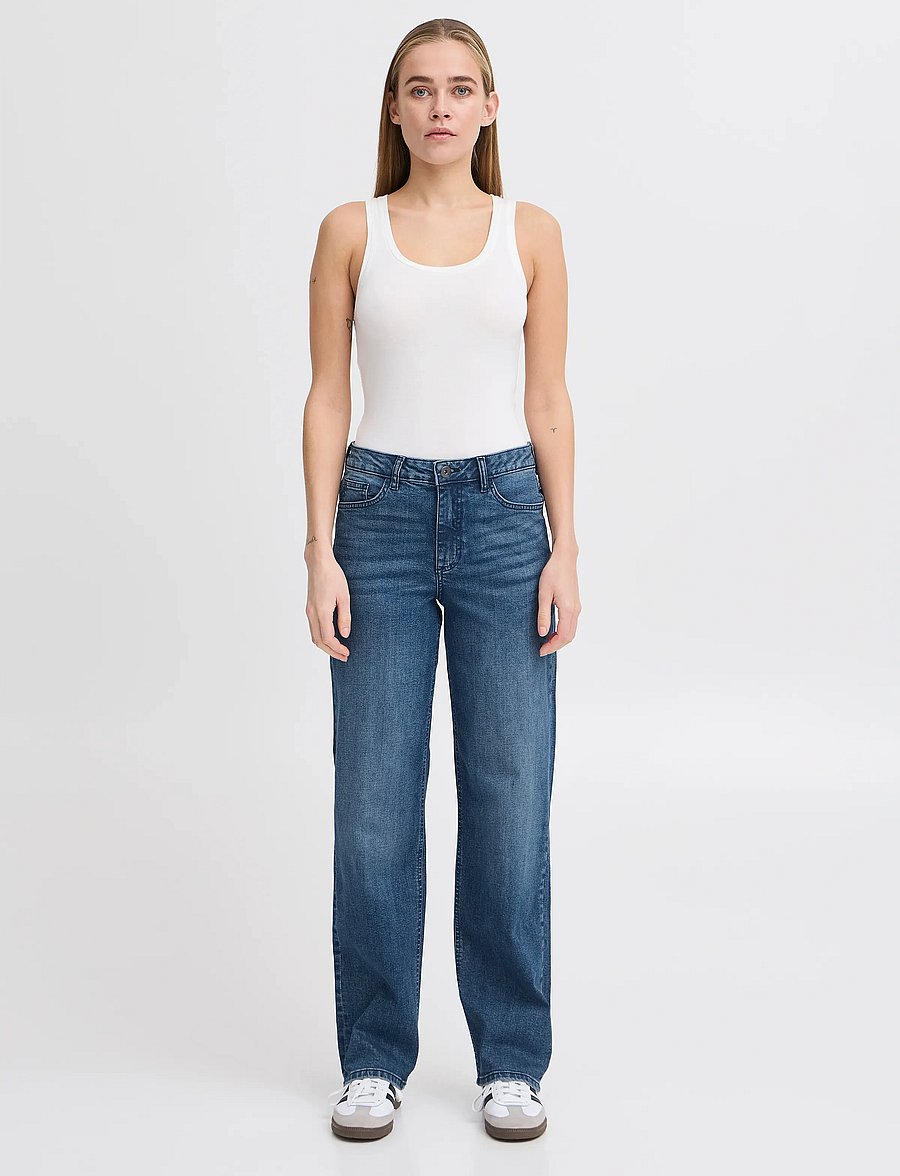 ICHI - IHTWIGGY STRAIGHT - gerade jeans - medium blue - 0