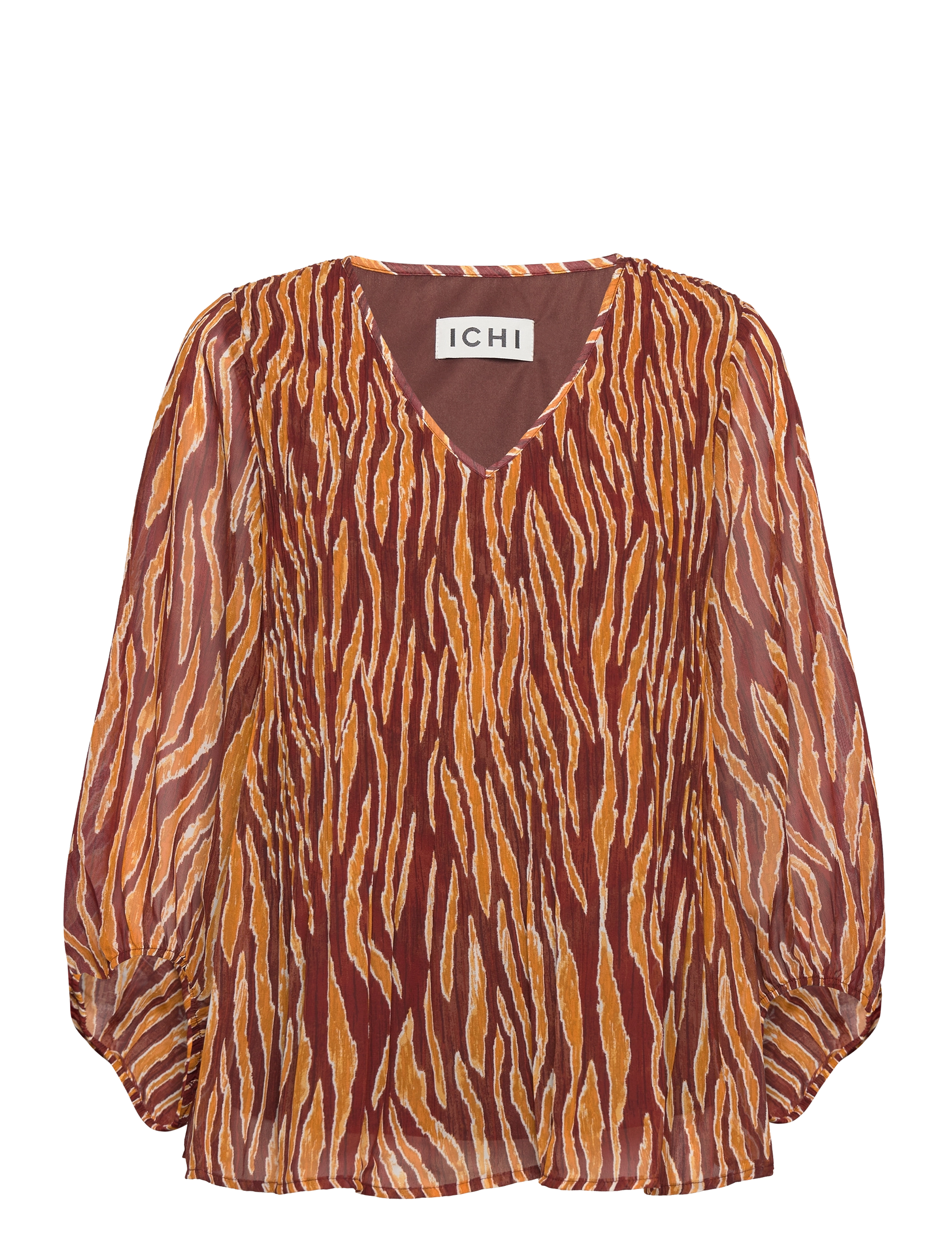 ICHI IHILLY MS - Bluser - BROWN ANIMAL STRUCTURE AOP / brown