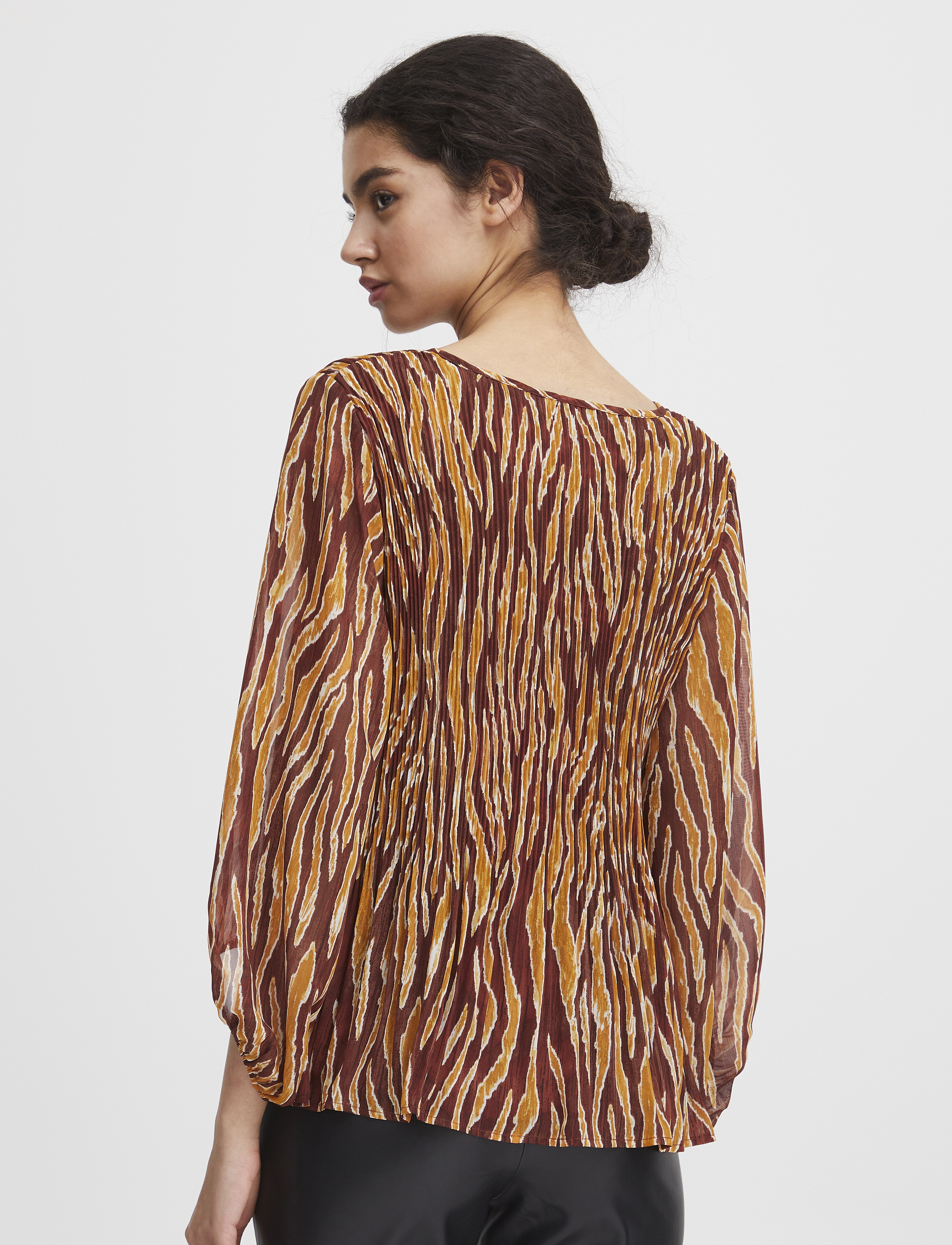 ICHI - IHILLY MS - blouses à manches longues - brown animal structure aop - 4