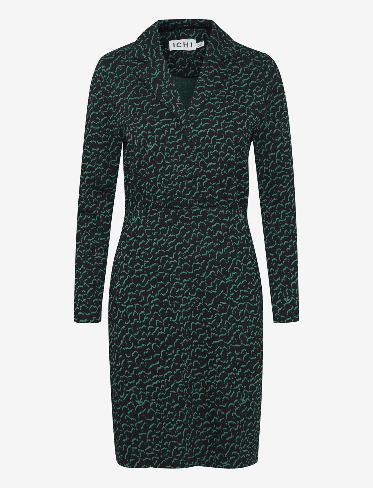 ICHI - IHKATE JACQUARD DR4 - korte kjoler - ditsy outline green aop - 1