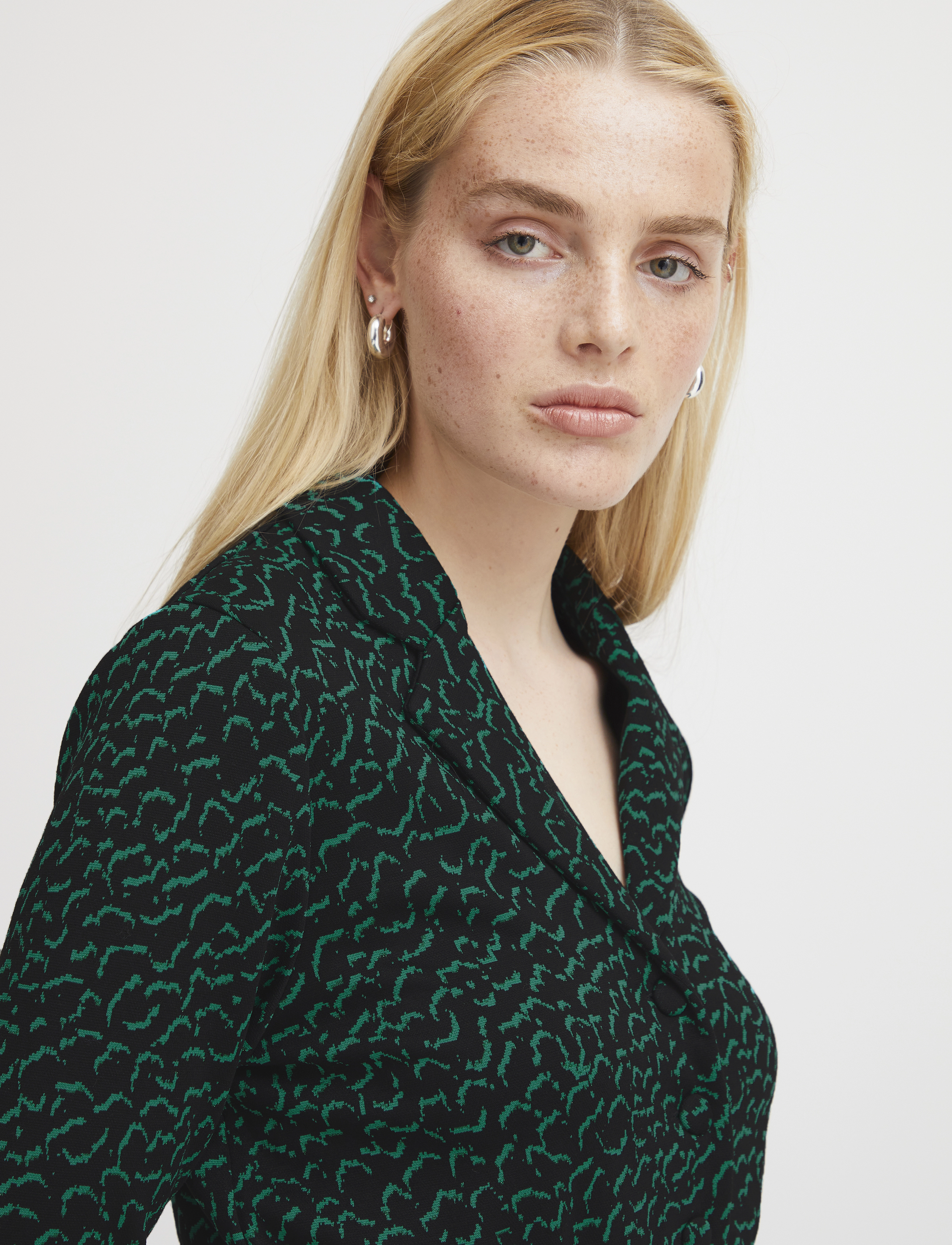 ICHI - IHKATE JACQUARD DR4 - minikleidid - ditsy outline green aop - 5