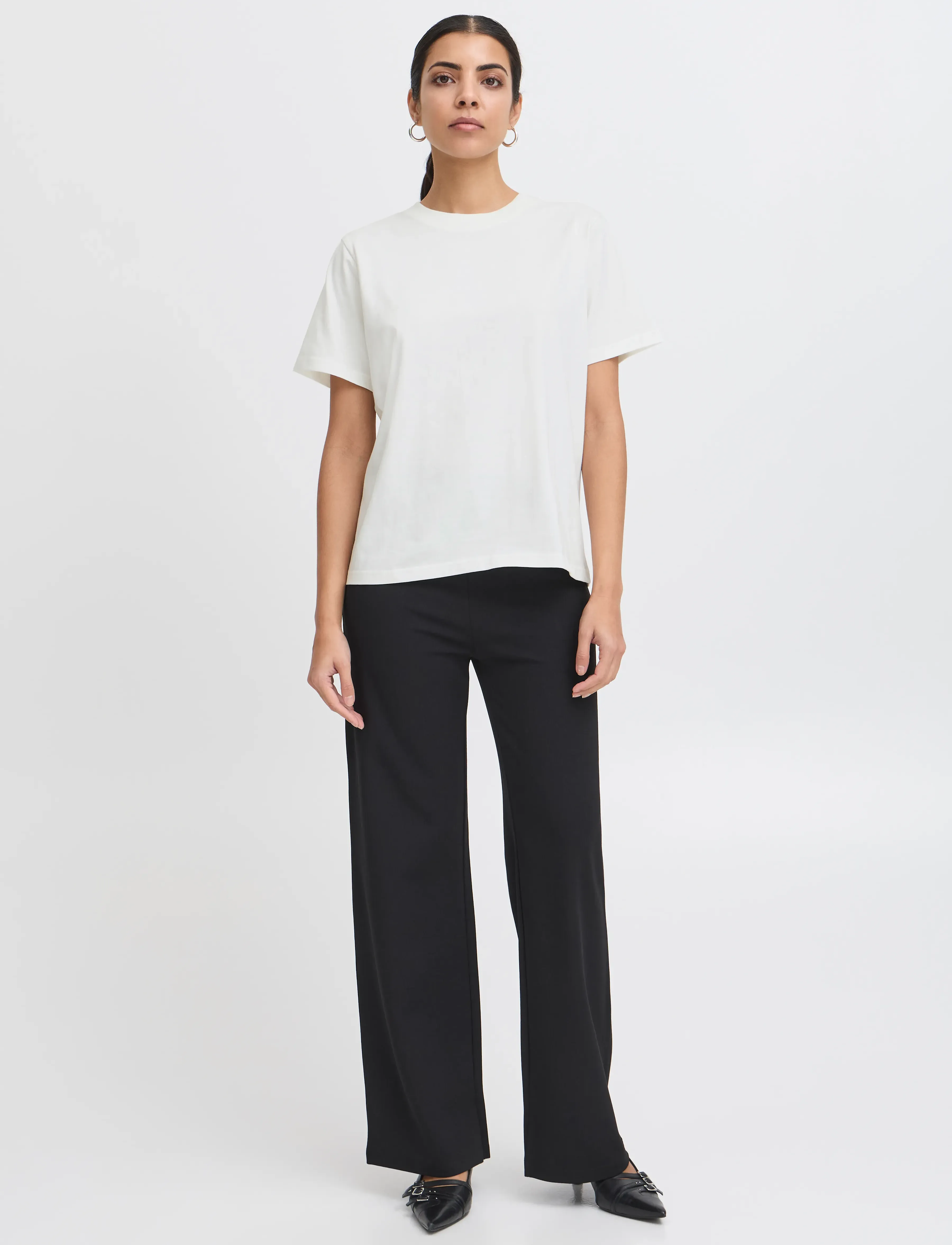 ICHI Ihpalmer Loose Ss, XXL, White, T-Shirts & Toppe > Kortærmede, Dame