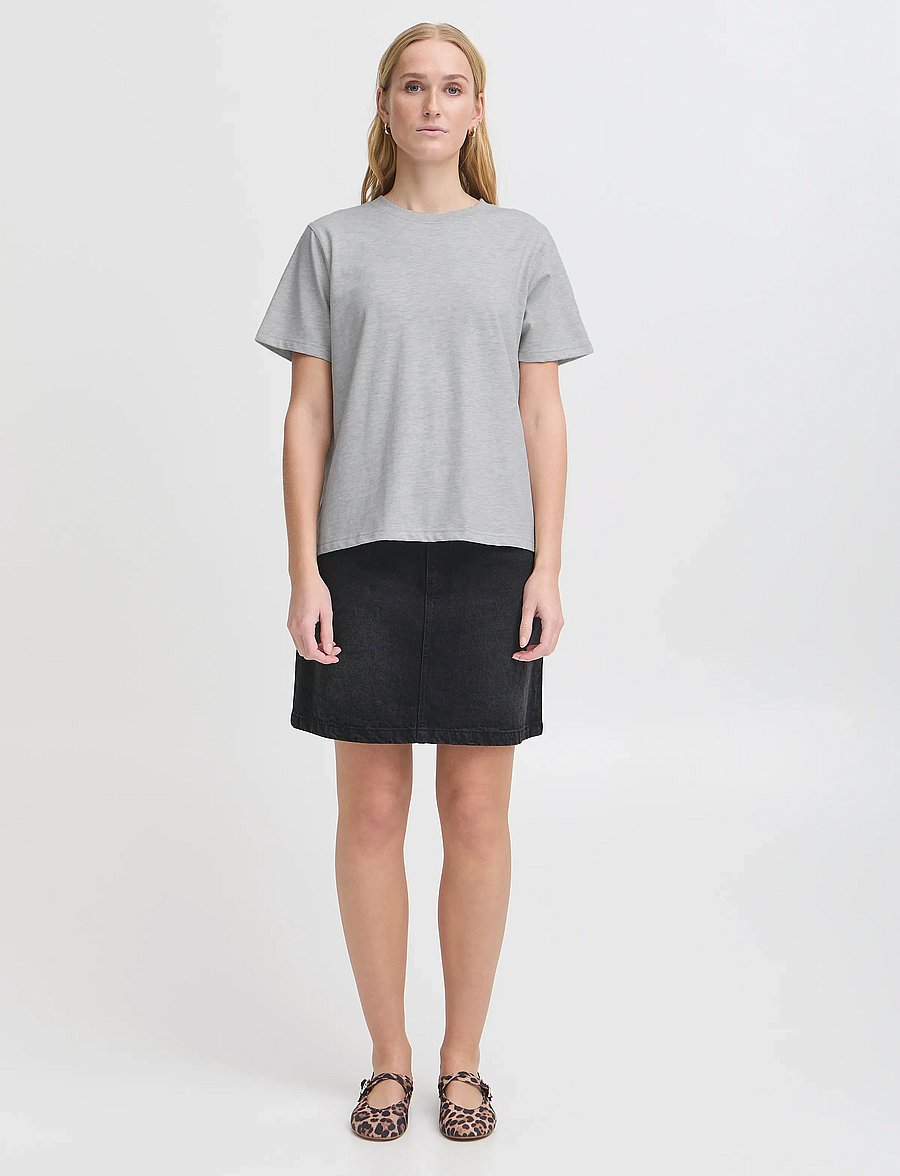 ICHI - IHPALMER LOOSE SS - t-shirts - grey melange - 0