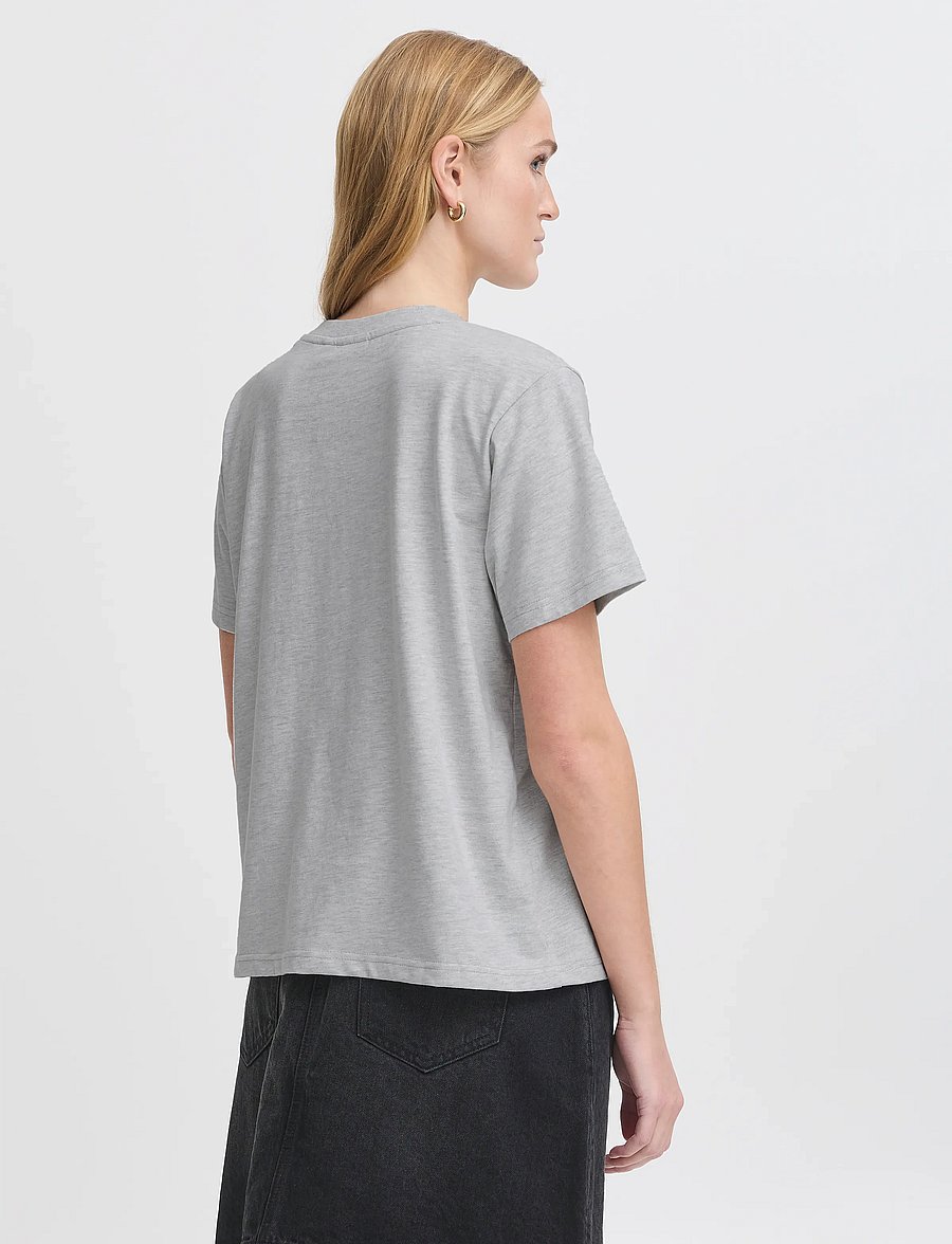 ICHI - IHPALMER LOOSE SS - t-shirts - grey melange - 3