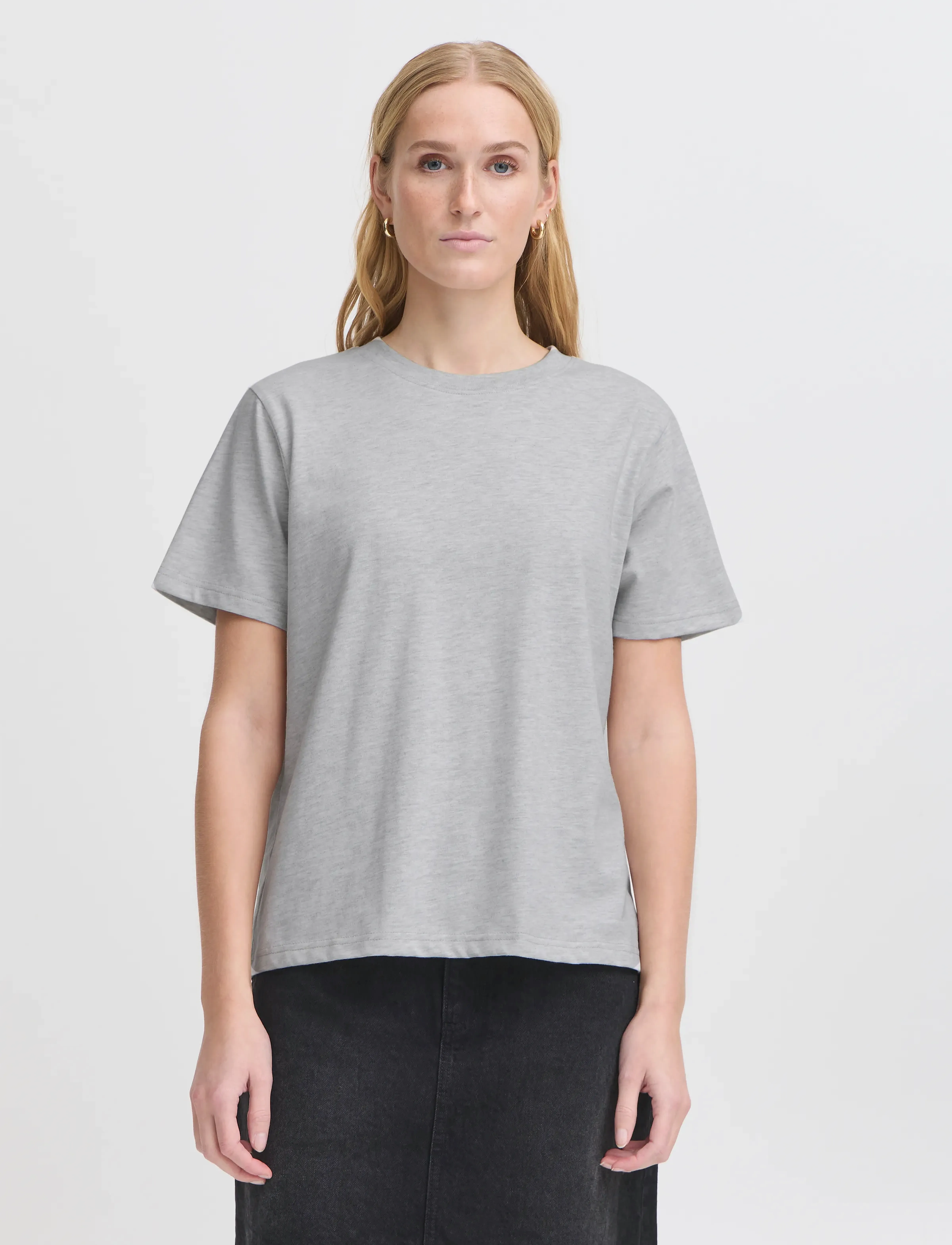 ICHI - IHPALMER LOOSE SS - t-shirts - grey melange - 4