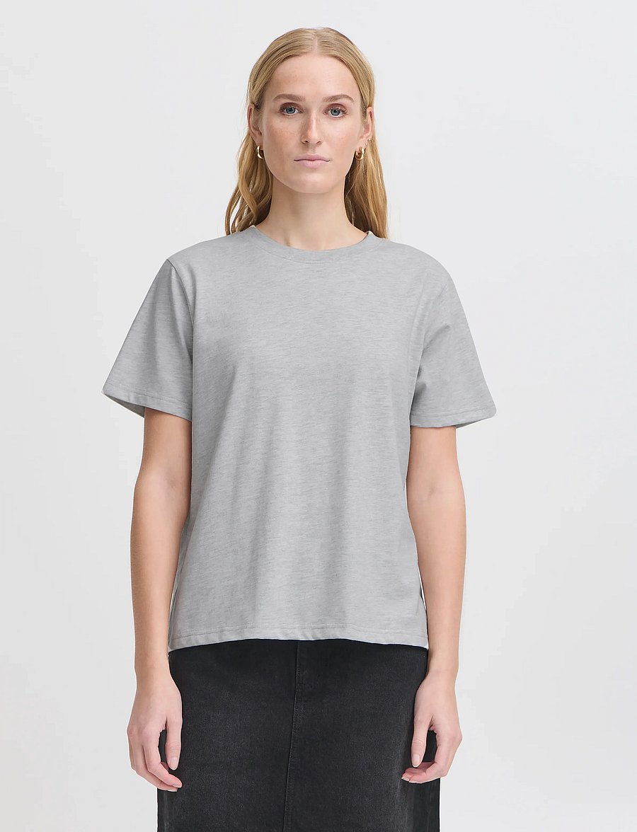ICHI - IHPALMER LOOSE SS - t-shirts - grey melange - 4