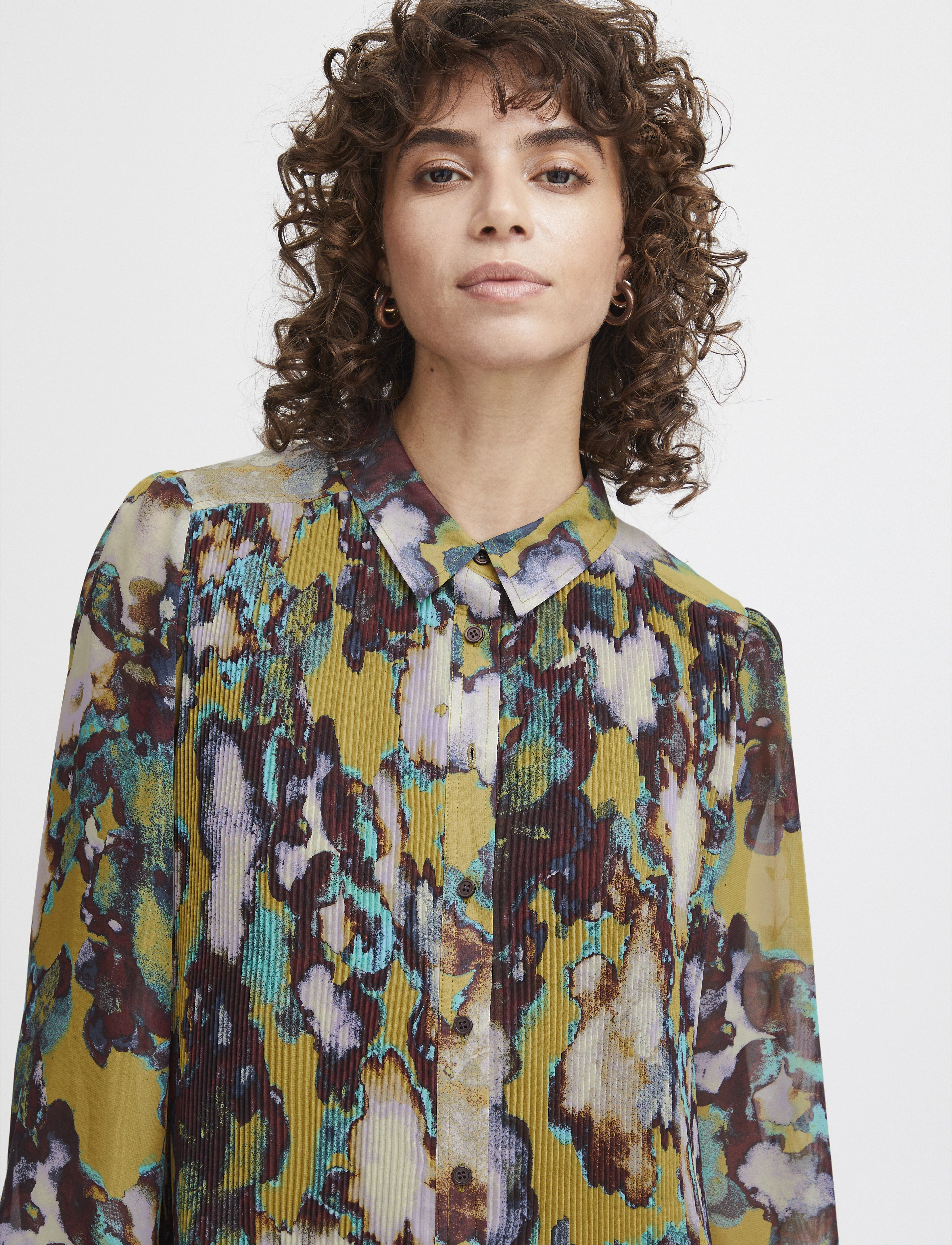 ICHI - IHRILLY DR - robes chemises - green moss multi aop - 5