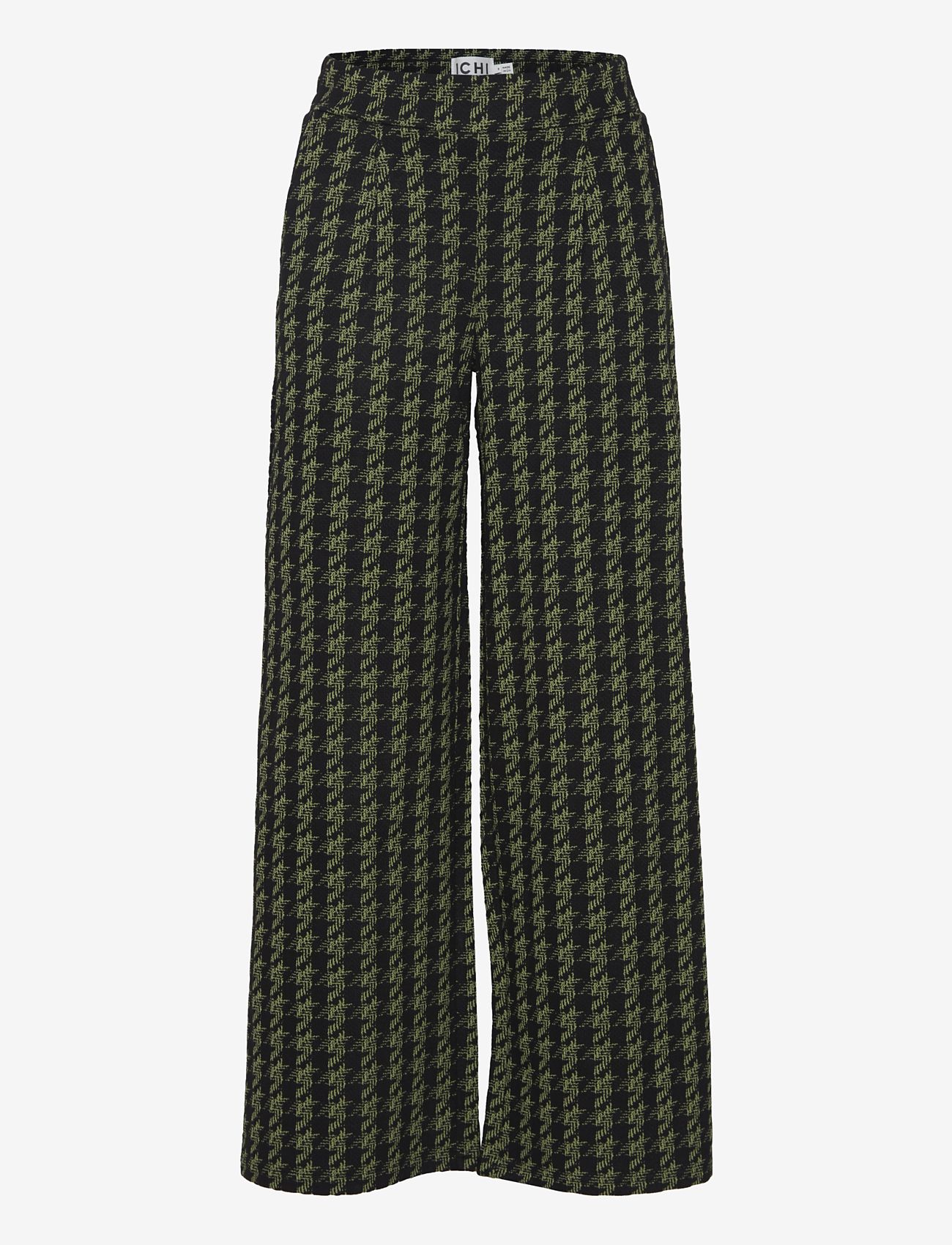 ICHI - IHKATE HOUNDSTOOTH WIDE PA - laveste priser - parrot green houndstooth - 0