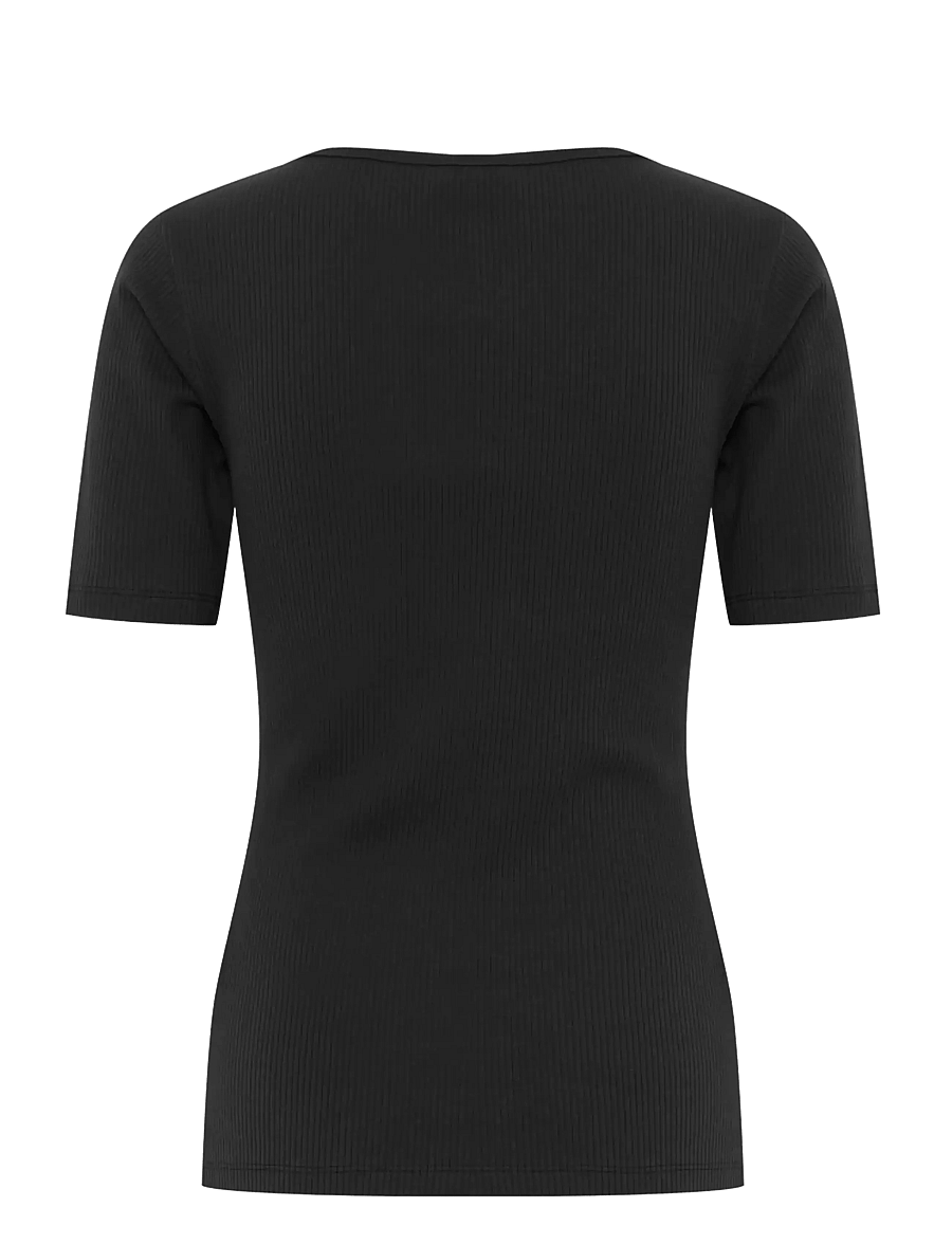 ICHI - IHPALMER RIB SS - t-shirts - black - 2