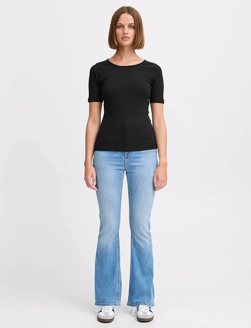 ICHI - IHPALMER RIB SS - t-shirts - black - 0