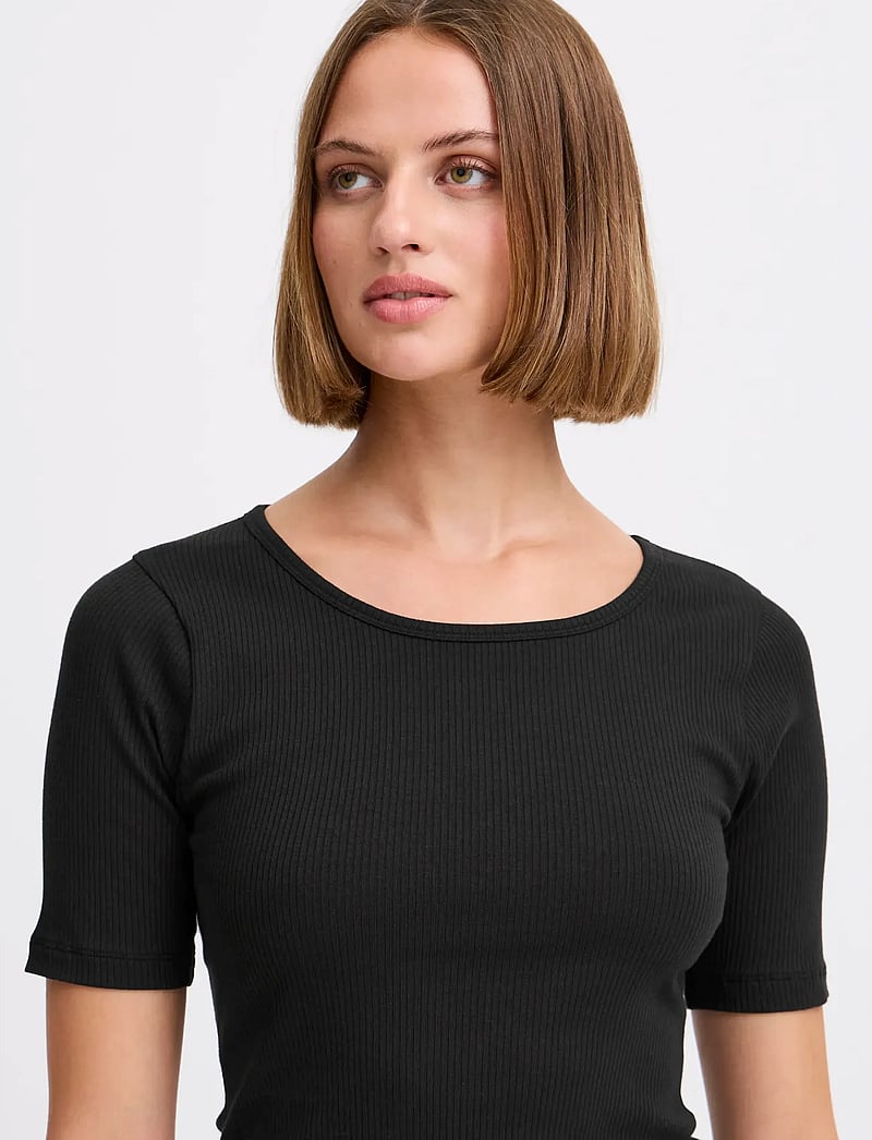 ICHI - IHPALMER RIB SS - t-shirts - black - 5