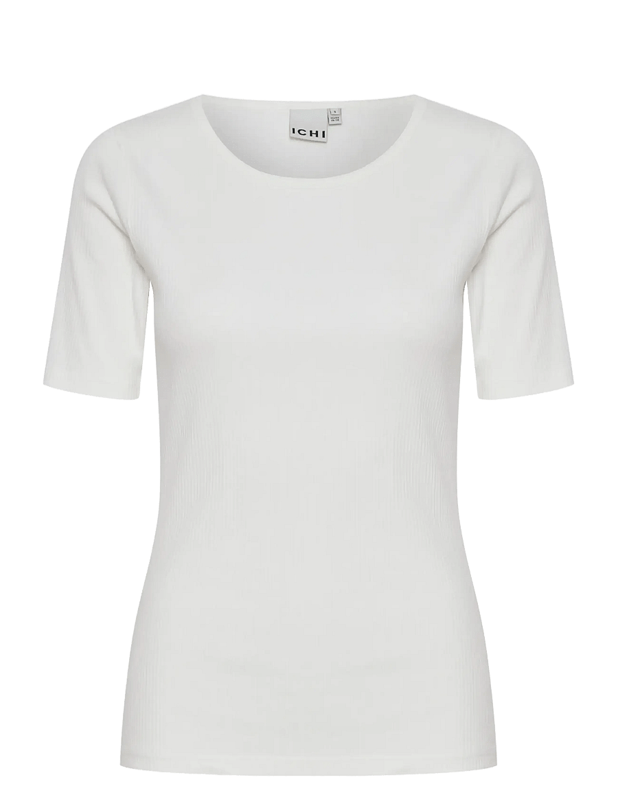 ICHI - IHPALMER RIB SS - t-shirts - cloud dancer - 1