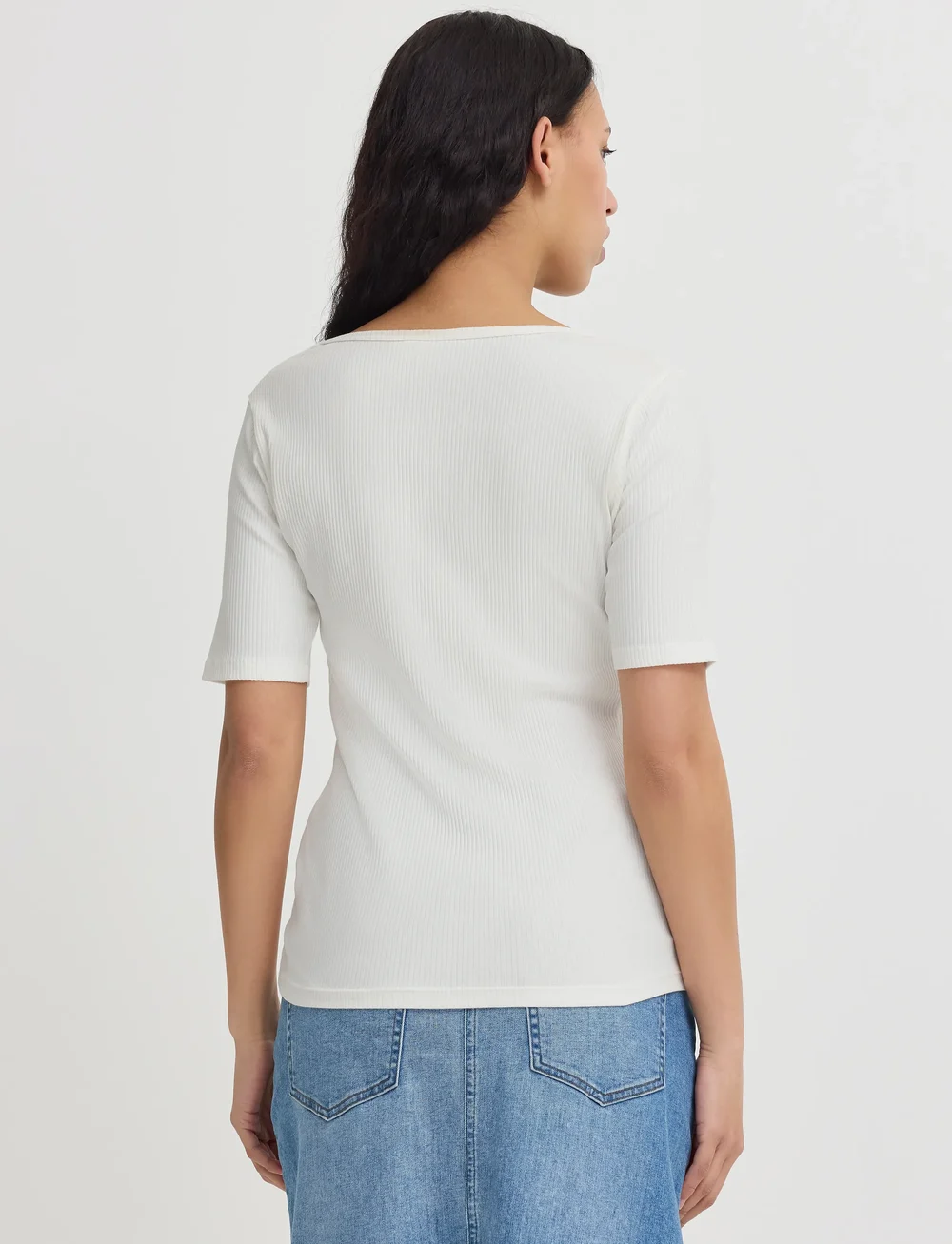 ICHI - IHPALMER RIB SS - t-shirts - cloud dancer - 3