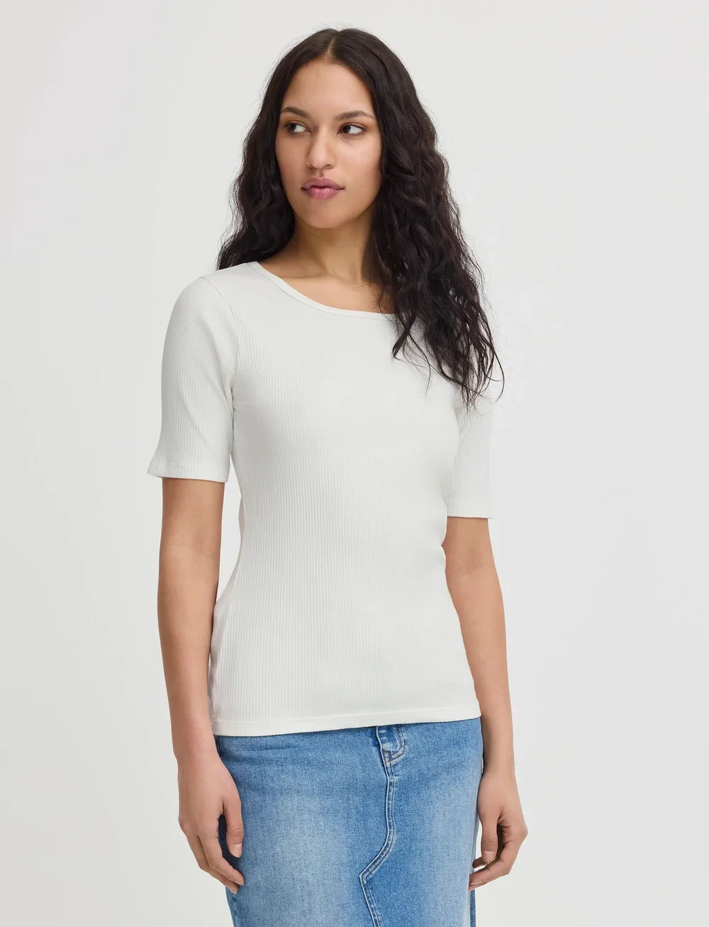 ICHI - IHPALMER RIB SS - t-shirts - cloud dancer - 4