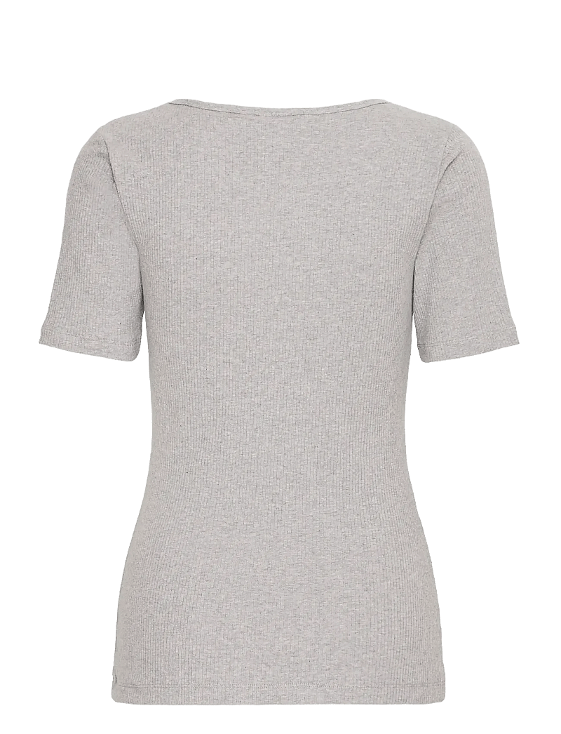 ICHI - IHPALMER RIB SS - t-shirts - grey melange - 2