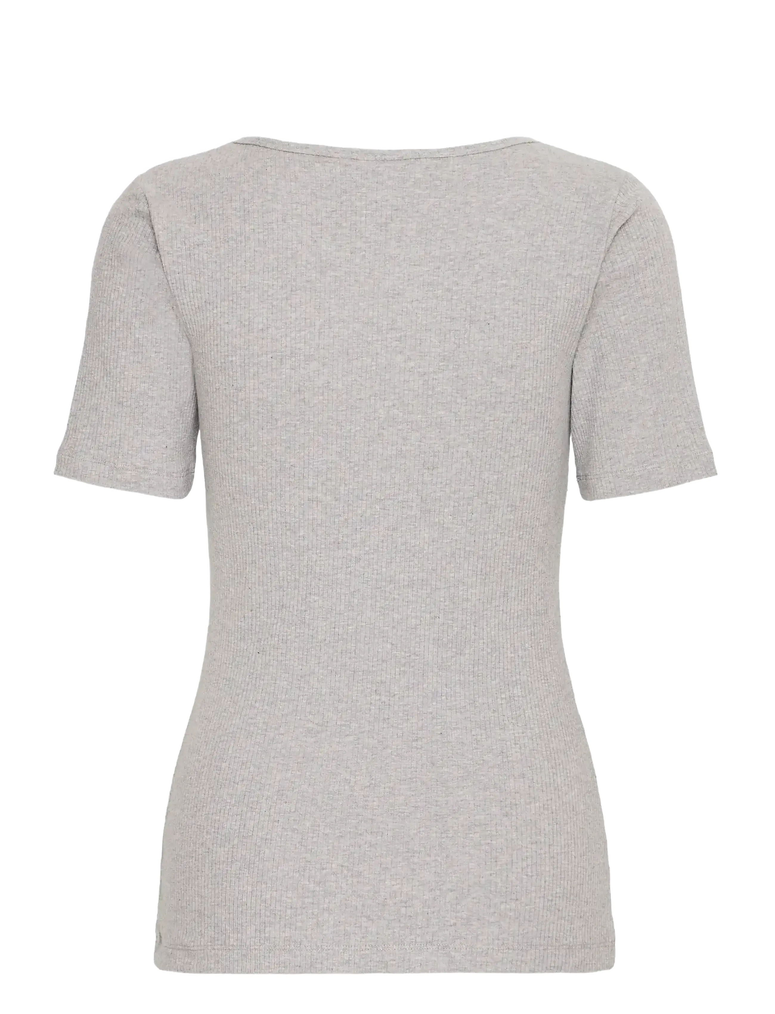 ICHI - IHPALMER RIB SS - t-shirts - grey melange - 2