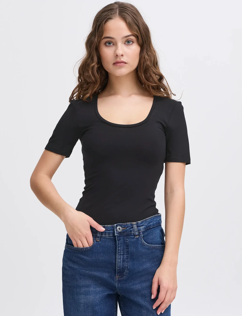 ICHI - IHZOLA PLAIN SS - t-shirts - black - 4