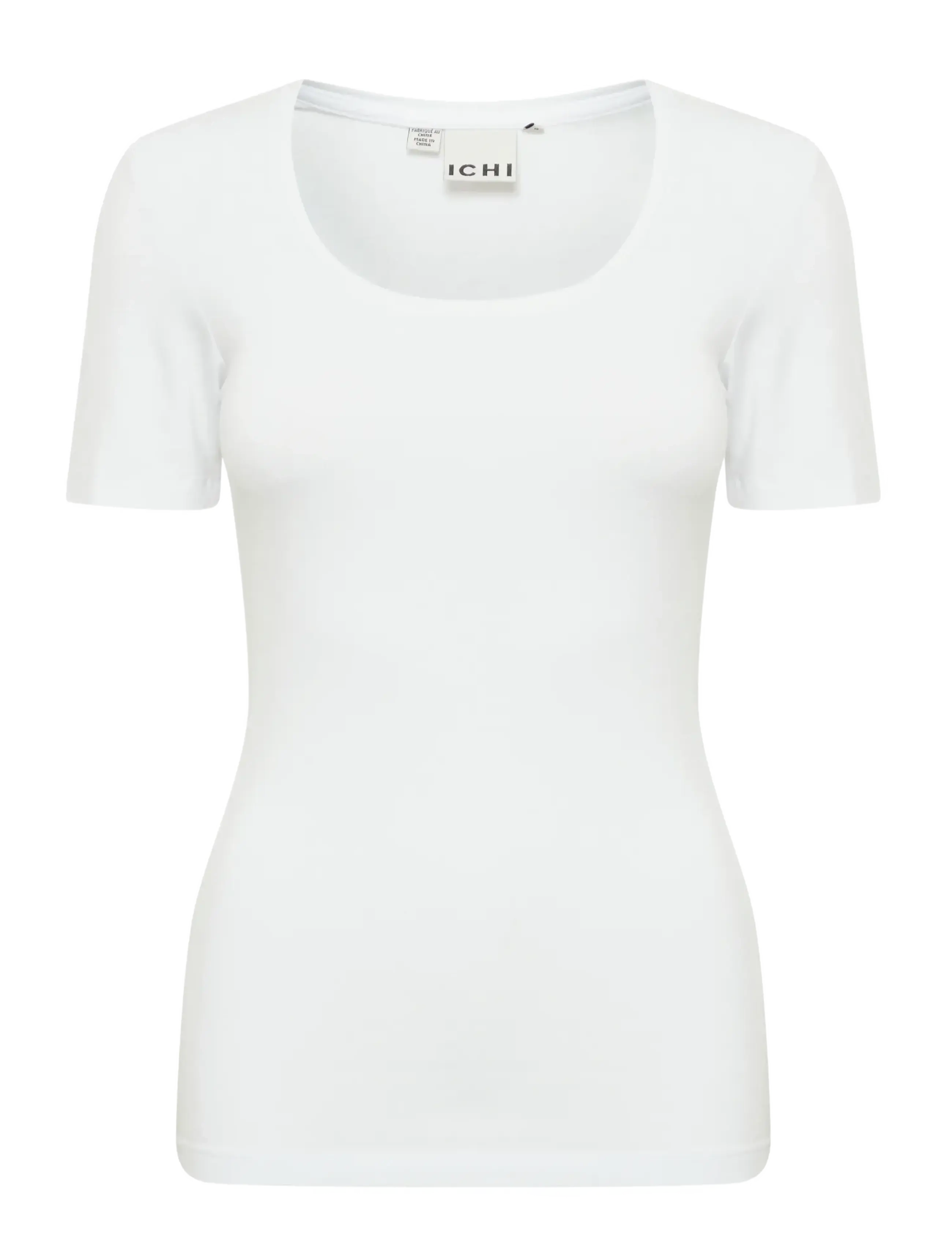 ICHI IHZOLA PLAIN SS - T-Shirts & Tops - WHITE / white