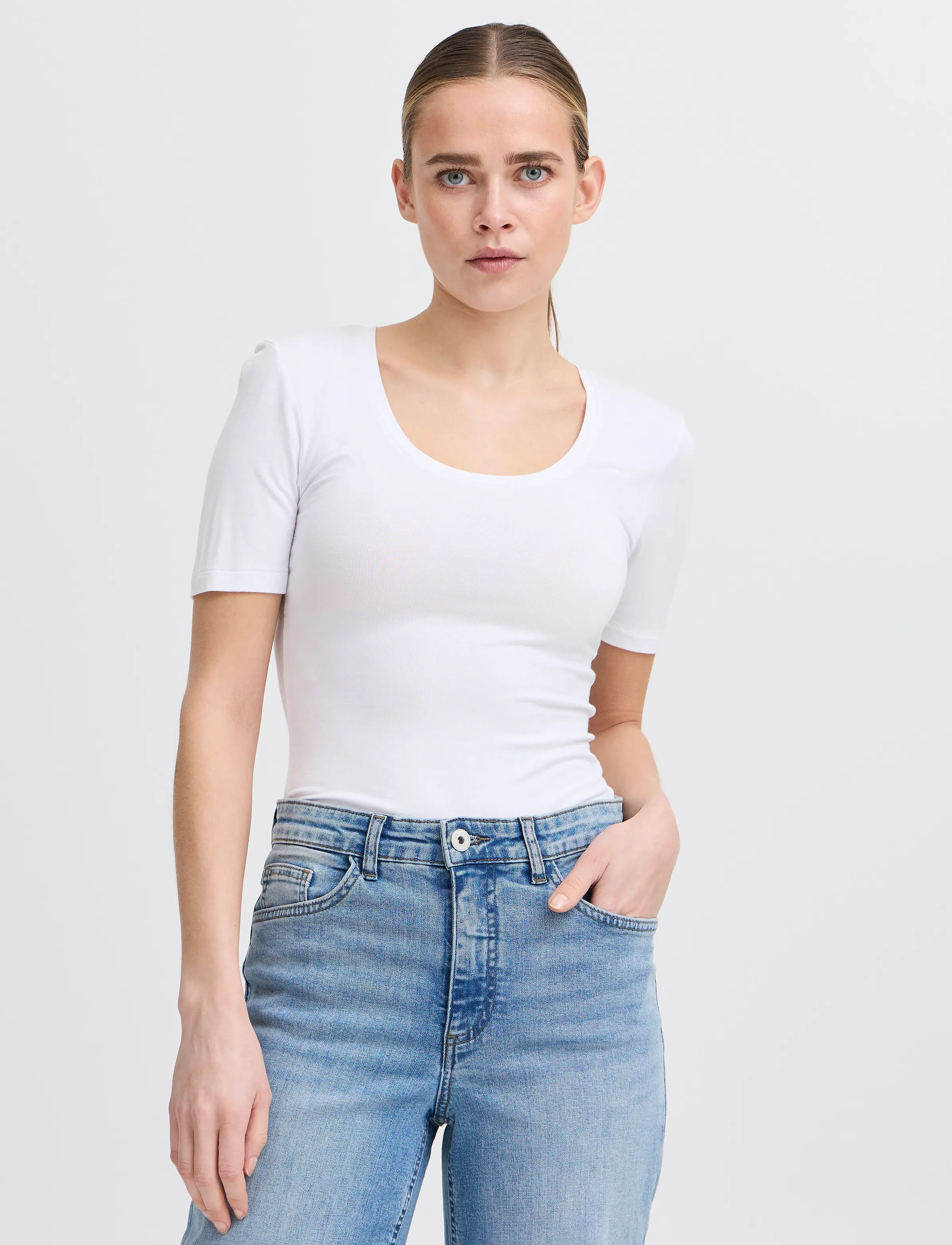 ICHI - IHZOLA PLAIN SS - t-shirts - white - 4