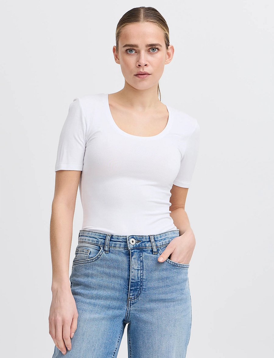 ICHI - IHZOLA PLAIN SS - t-shirts - white - 4