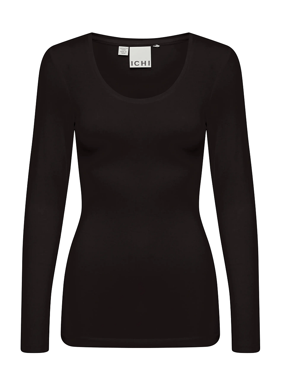 ICHI - IHZOLA PLAIN LS - langærmede toppe - black - 1