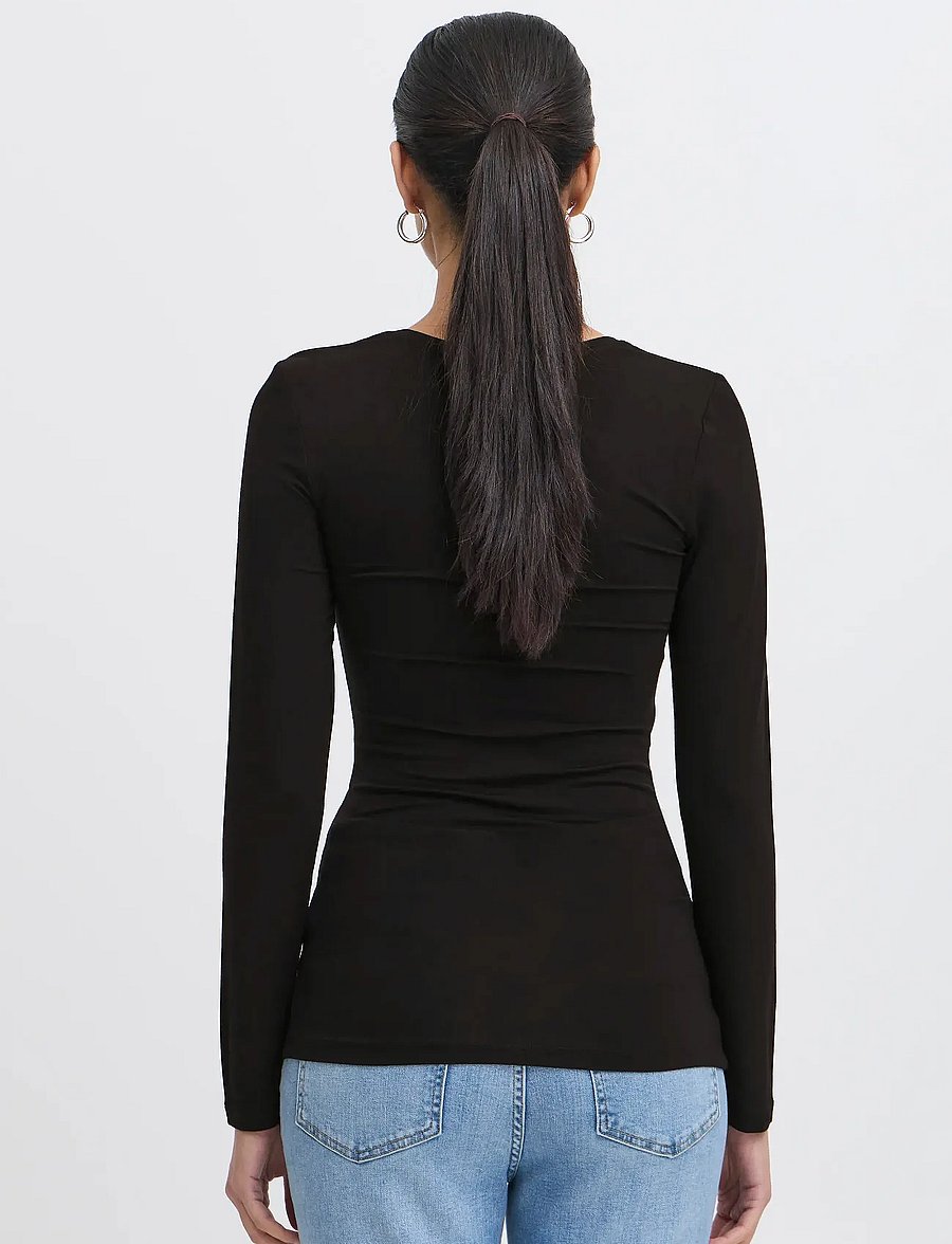 ICHI - IHZOLA PLAIN LS - langærmede toppe - black - 3