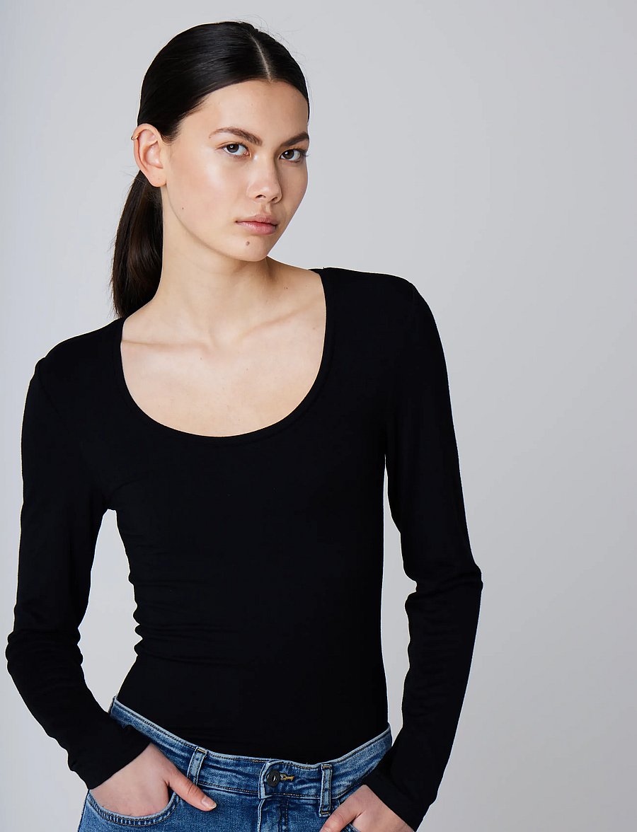 ICHI - IHZOLA PLAIN LS - langærmede toppe - black - 4