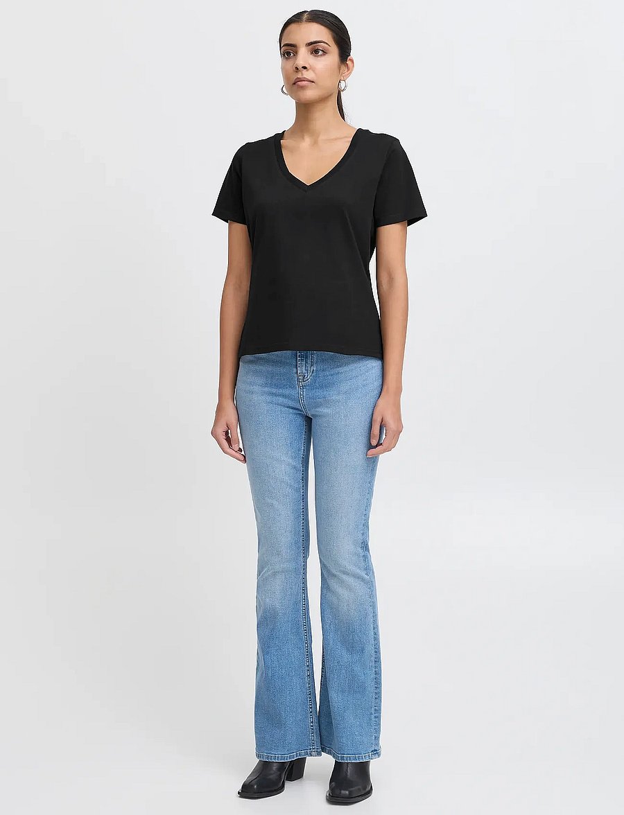ICHI - IHPALMER V SS - t-shirts - black - 0
