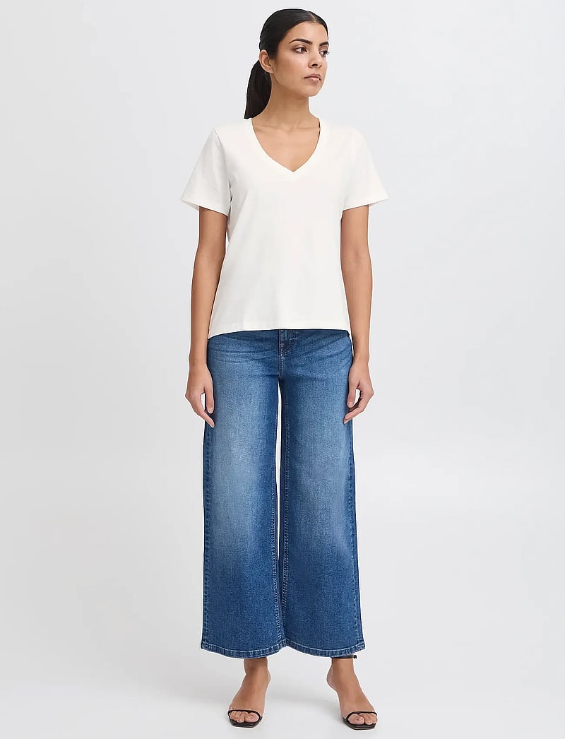 ICHI - IHPALMER V SS - t-shirts - cloud dancer - 0