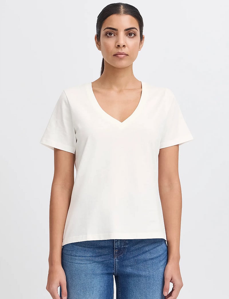 ICHI - IHPALMER V SS - t-shirts - cloud dancer - 4