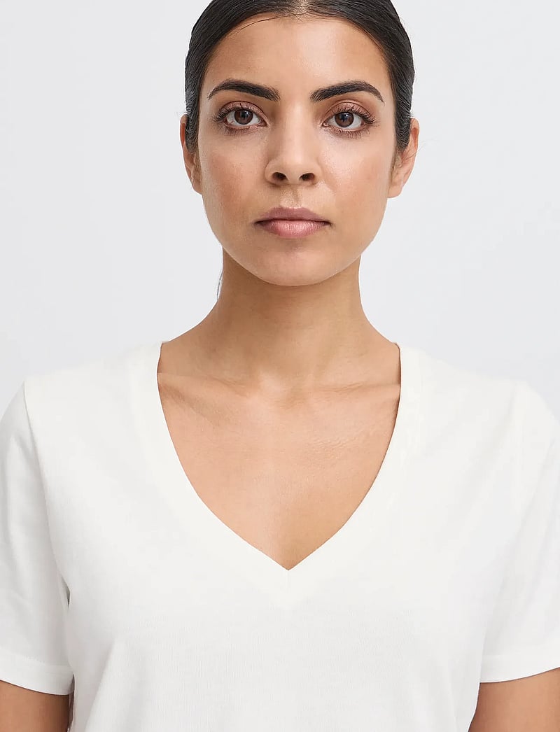 ICHI - IHPALMER V SS - t-shirts - cloud dancer - 5