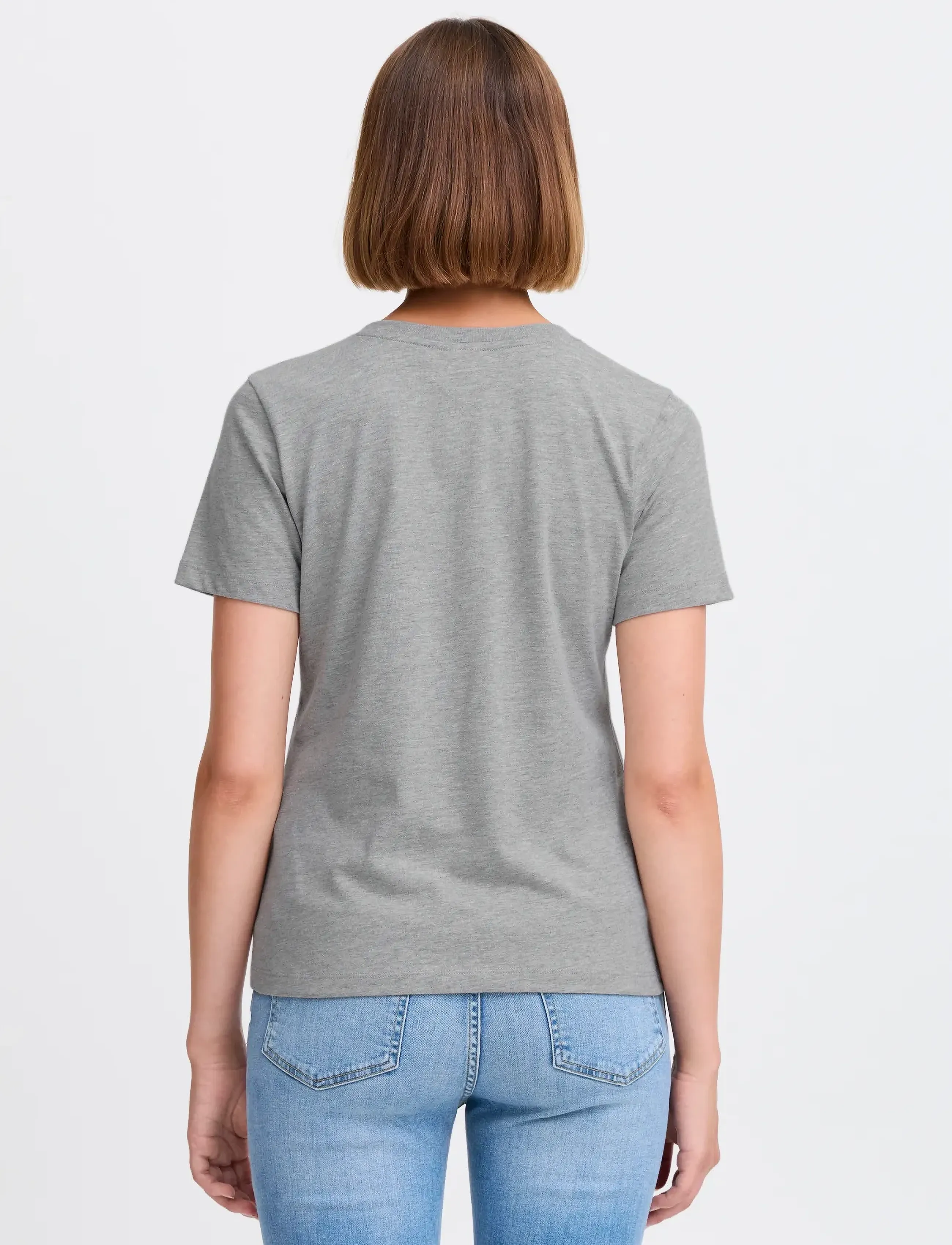 ICHI - IHPALMER V SS - t-shirts - grey melange - 3